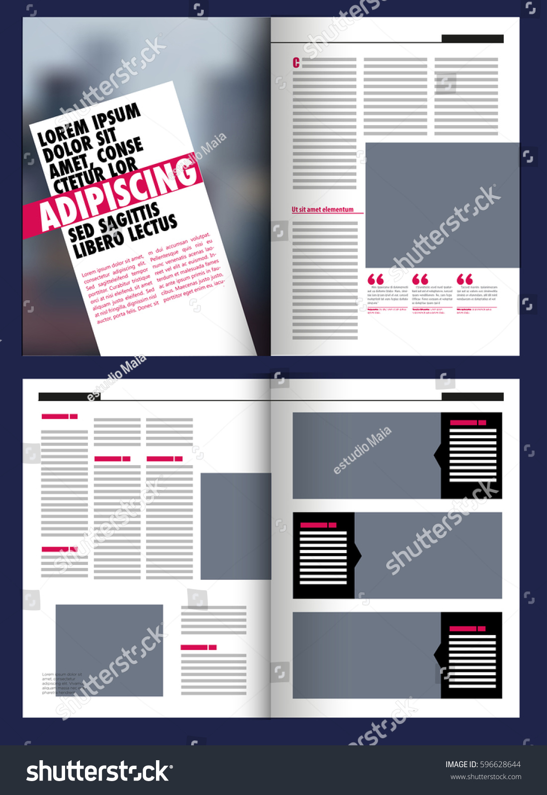Modern Magazine Layout Template Photo Stock Vector Royalty Free