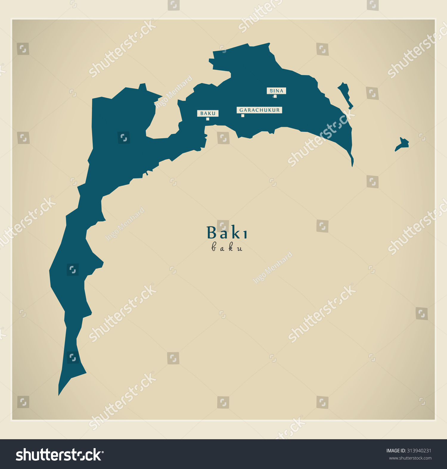 SVG of Modern Map - Baku AZ svg