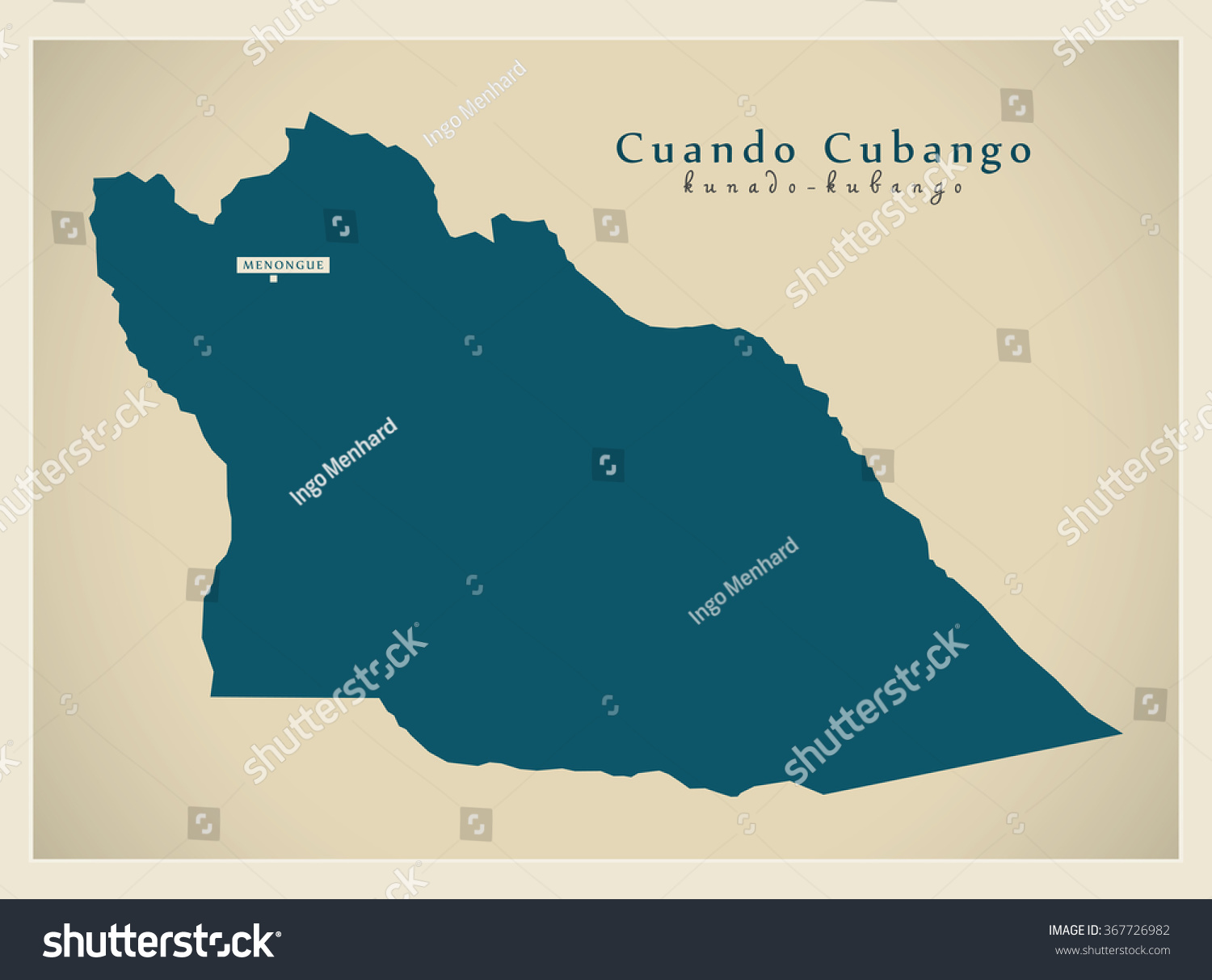 Modern Map Cuando Cubango Ao Stock Vector (Royalty Free) 367726982 ...