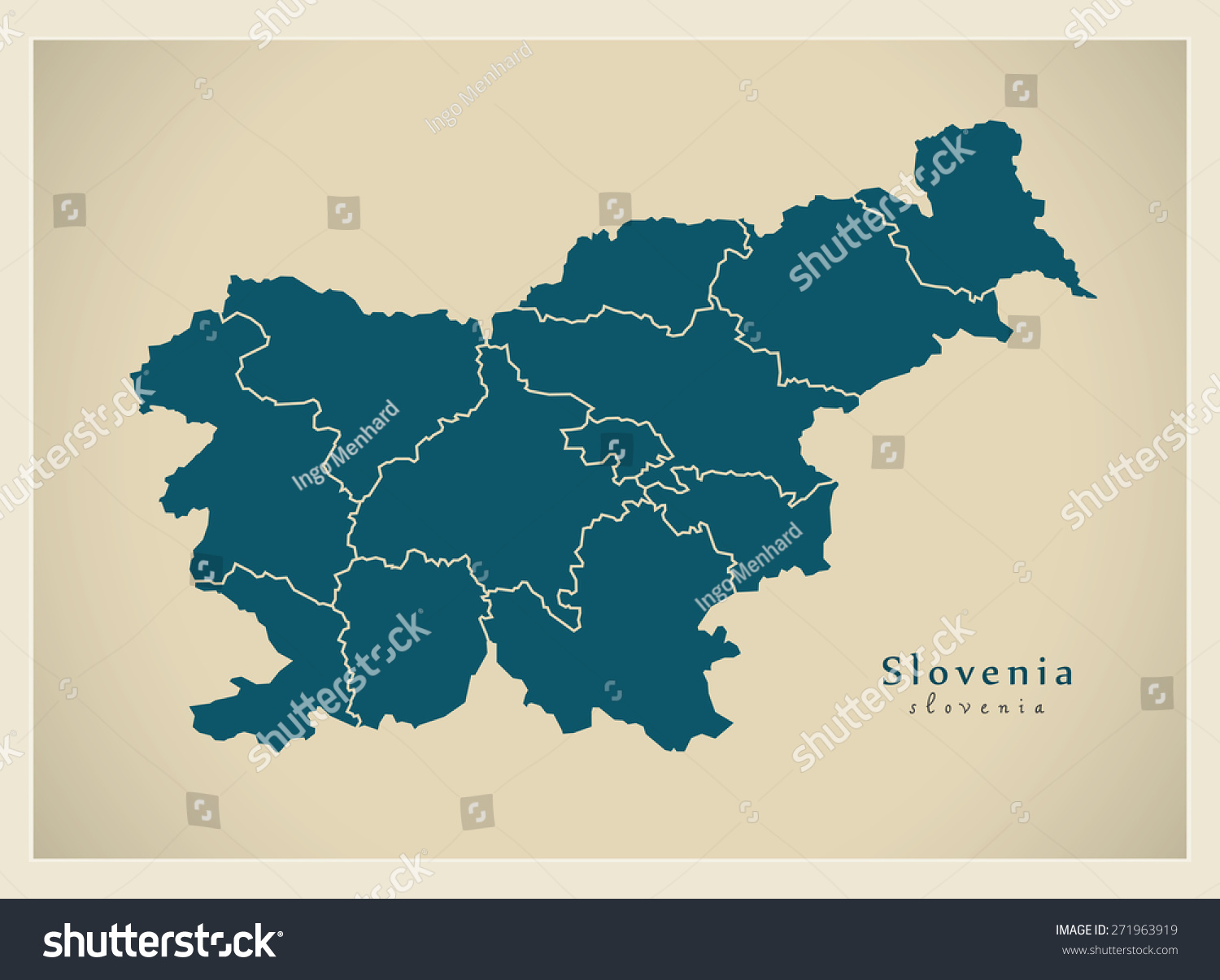 Modern Map - Slovenia With Regions Si Stock Vector Illustration ...