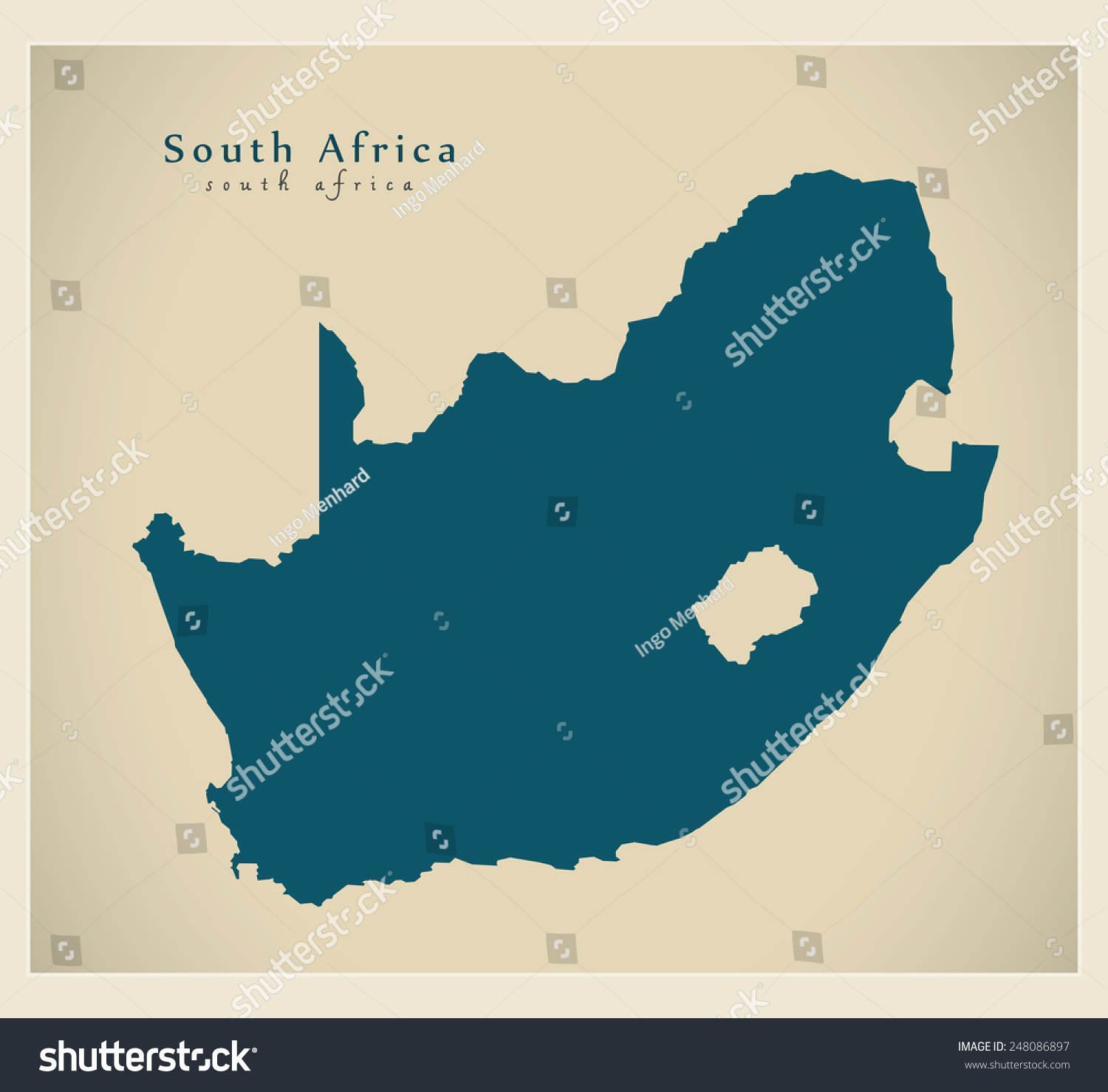 modern map of africa Modern Map South Africa Za Stock Vector Royalty Free 248086897 modern map of africa