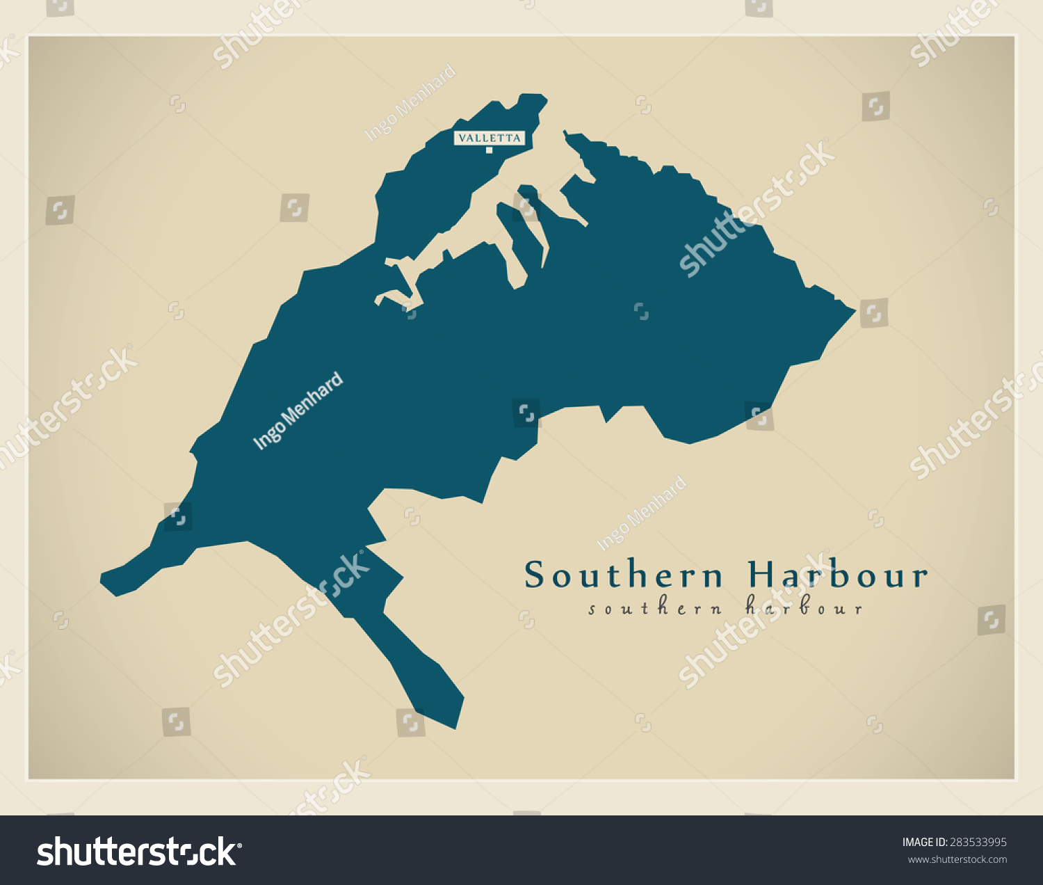 Modern Map Southern Harbour Mt Stock Vector (Royalty Free) 283533995