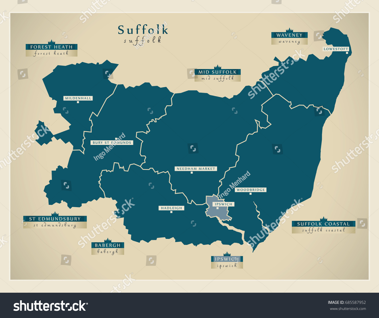  Map Id Suffolk County Modern Map Suffolk County District Labels Stock Vector (Royalty 