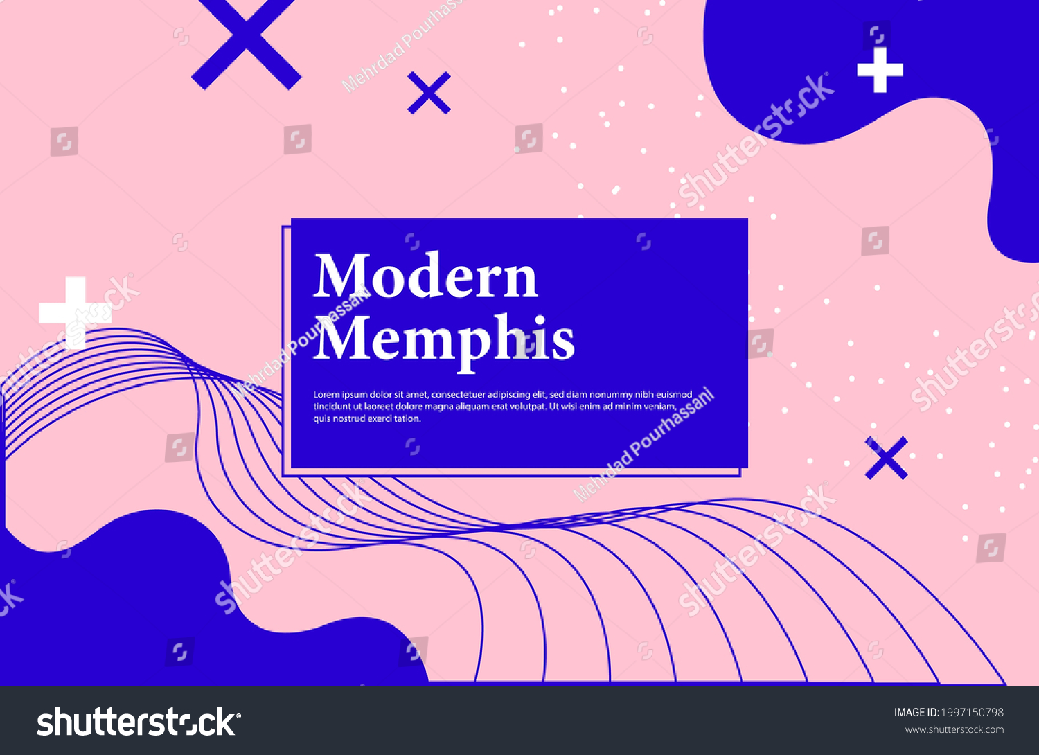 SVG of Modern Memphis style banner design. Creative illustration with bright elements for poster, web, landing page, cover, ad, greeting, card, promotion, social media, blog.  svg