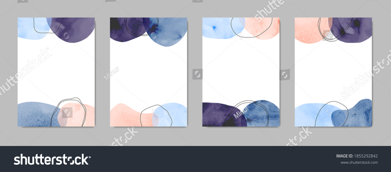 Modern Minimalist Art Backgrounds Oval Shapes Stock Vector Royalty Free Shutterstock