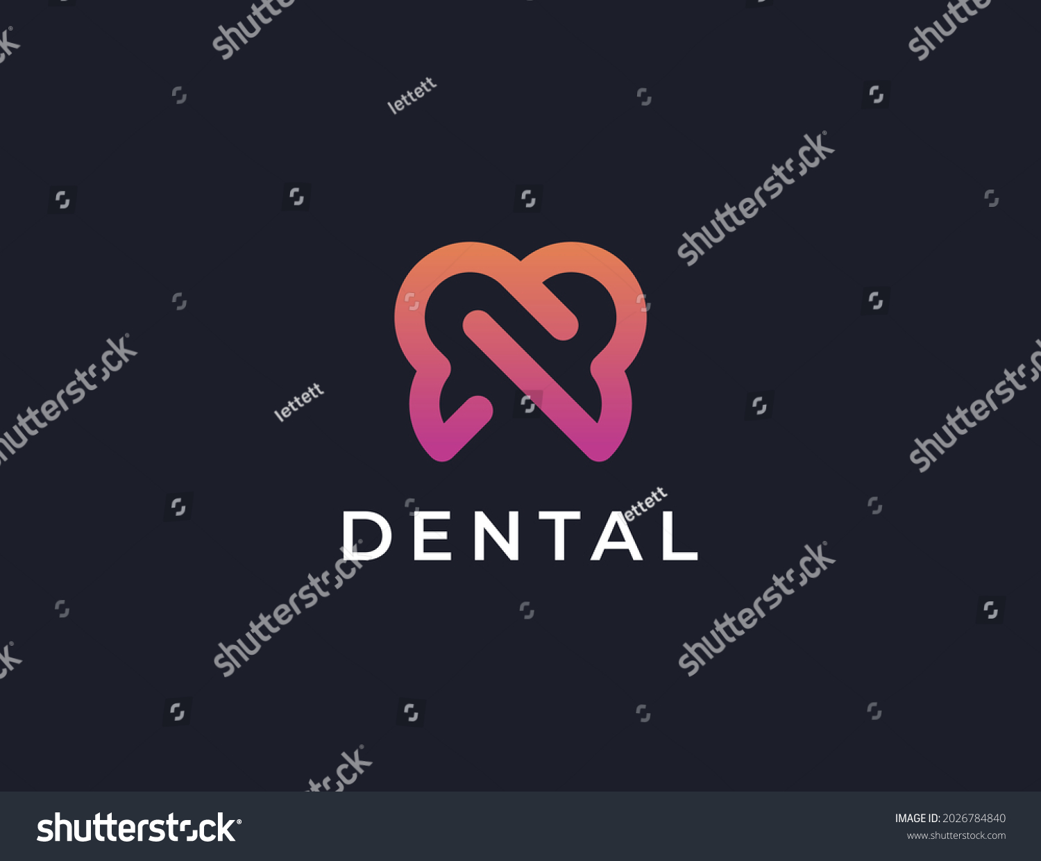 Modern Minimalistic Dentist Logo Design Template Stock Vector (royalty 