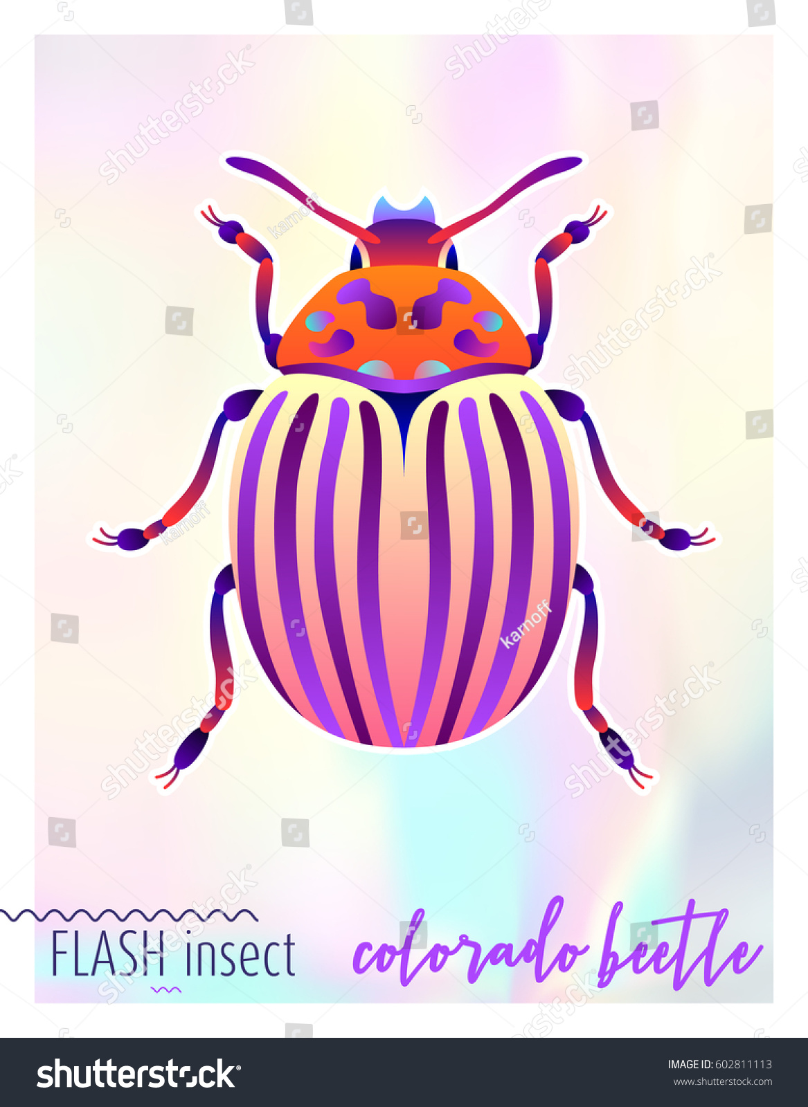 Modern Multicolored Abstract Beetle Concept On Stock Vector 602811113 ...