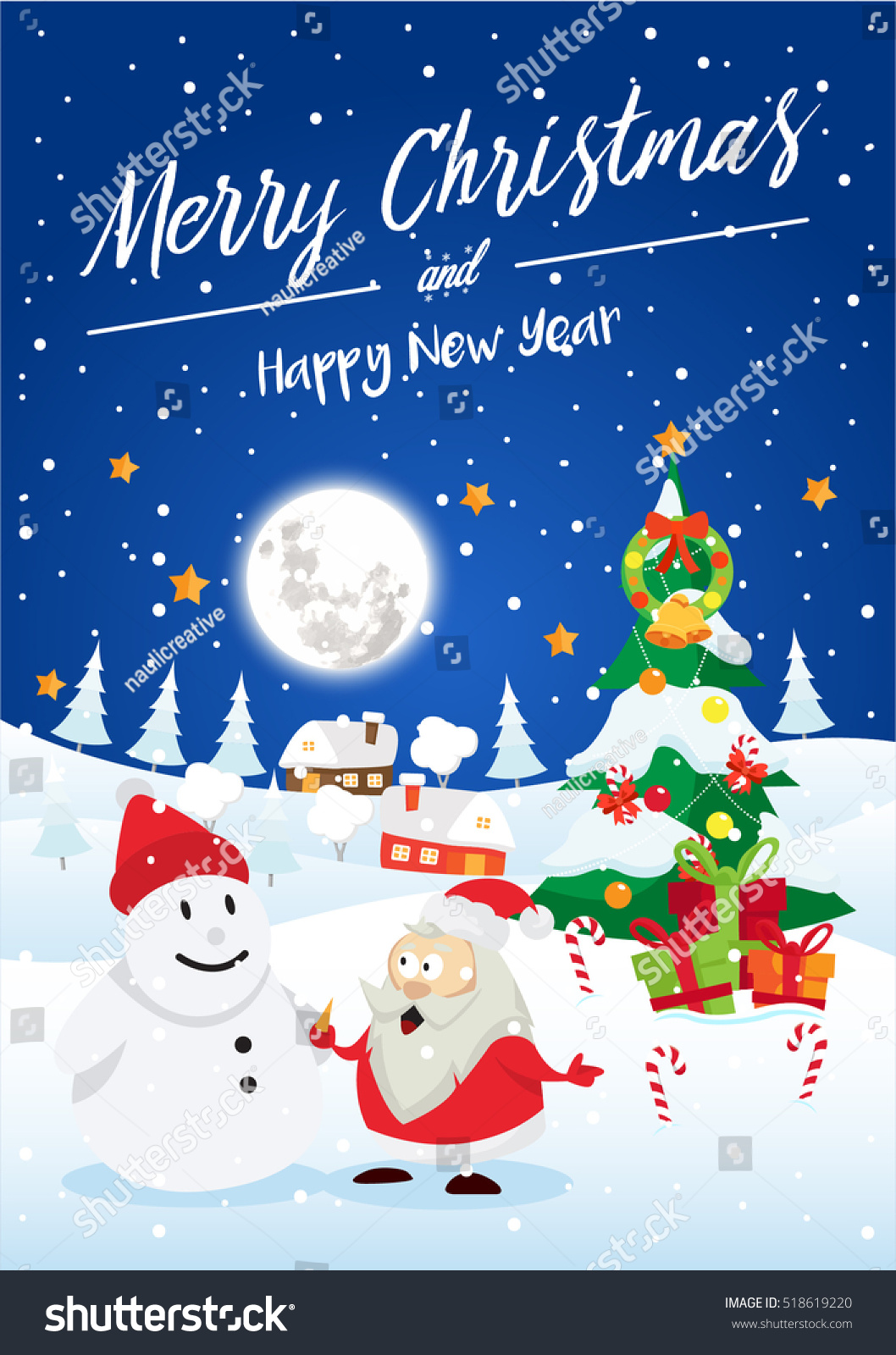 Modern Nice Detail Merry Christmas Card Stock Vector (Royalty Free) 518619220