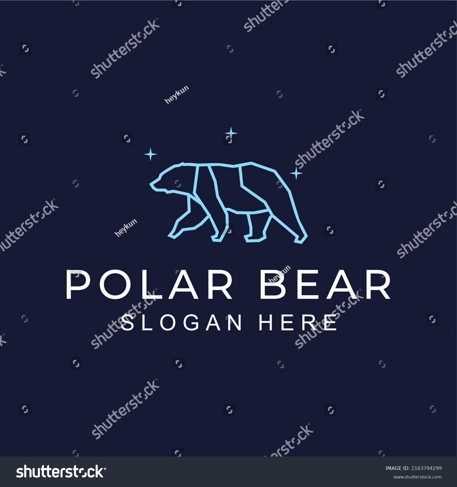 Modern Outline Polar Bear Logo Design Stock Vector (Royalty Free ...