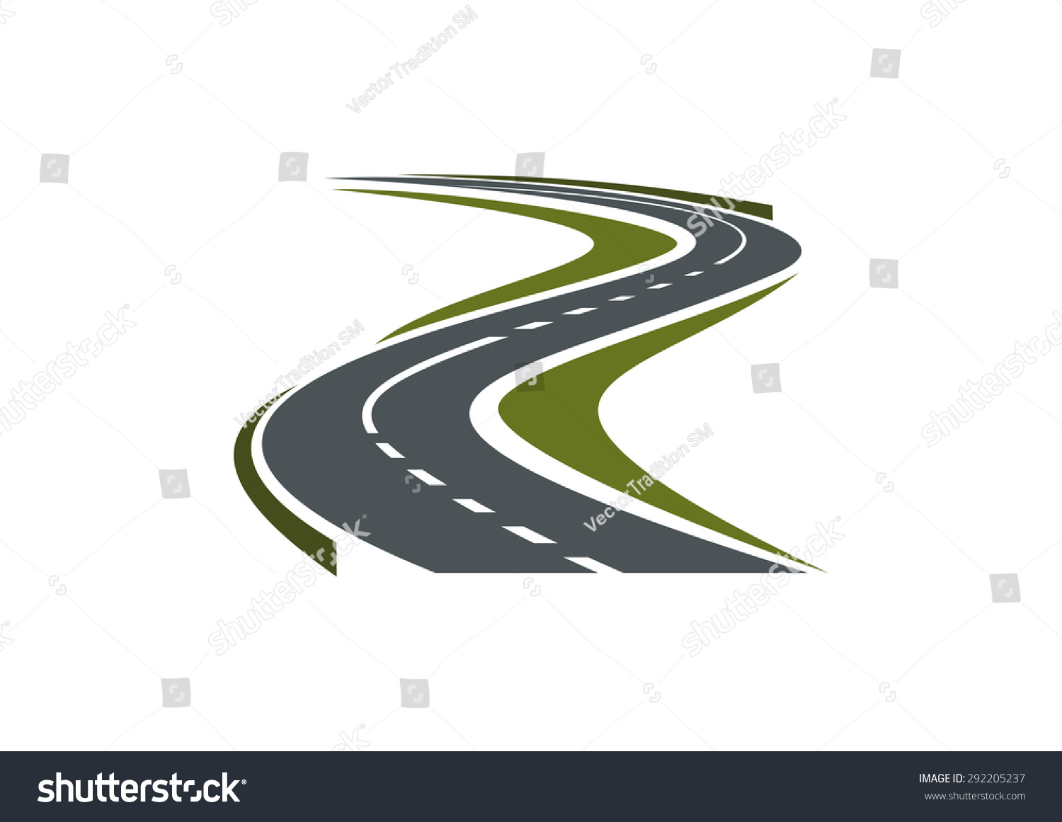 Modern Paved Road Highway Symbol Hairpin Stock Image Download Now