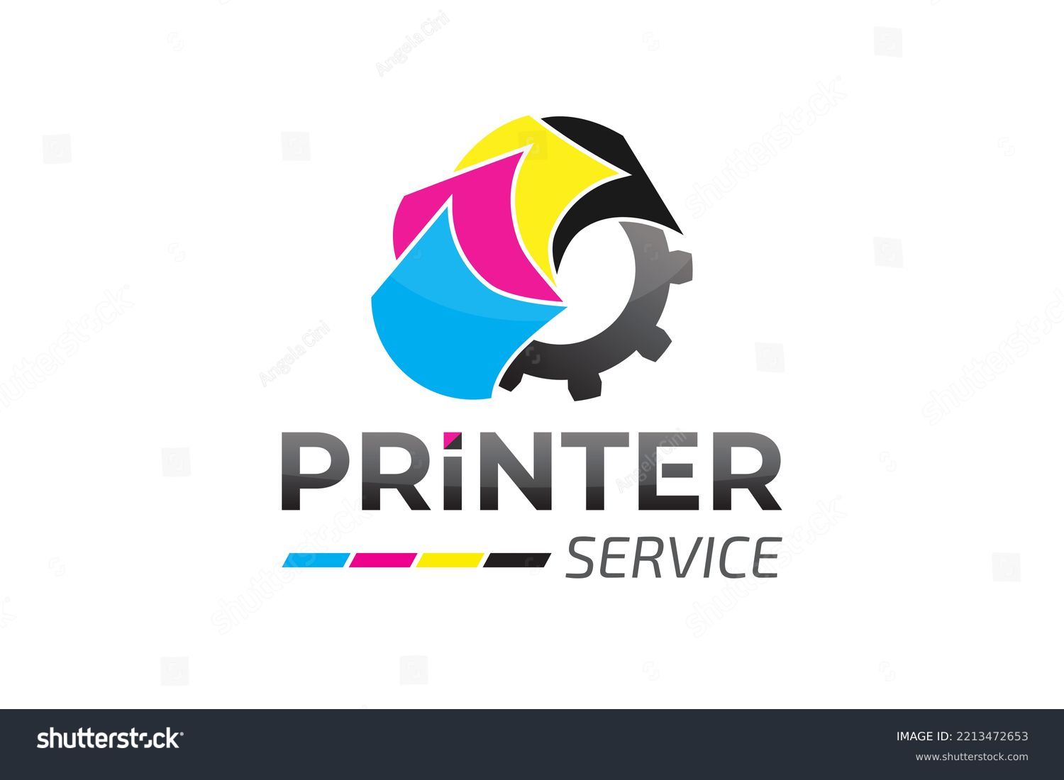 SVG of Modern Printer Service Logo Design svg