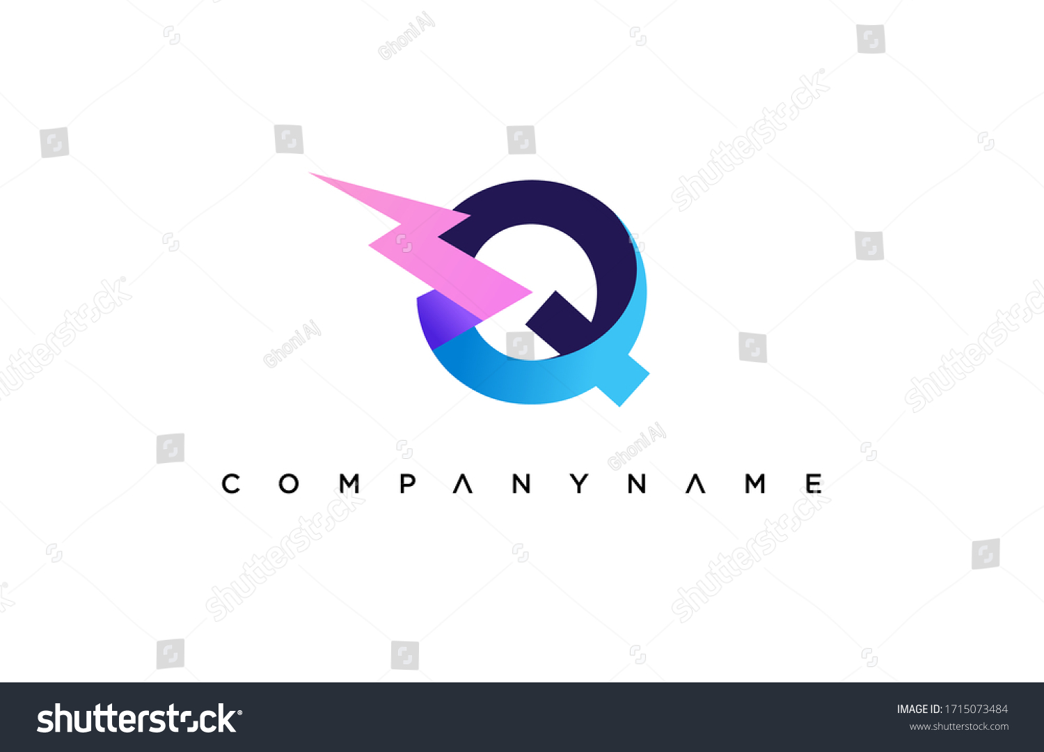 Modern Q Letter Electricity Company Logo Stock Vector Royalty Free