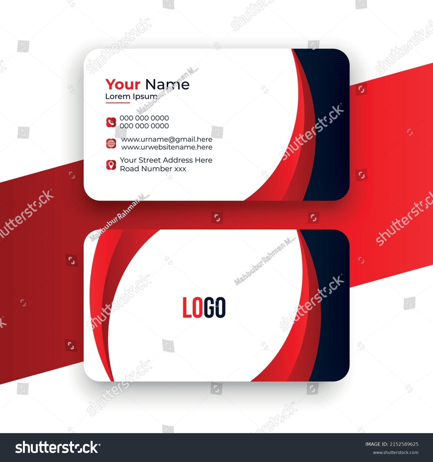 Modern Red Eye Catching Business Card Stock Vector (Royalty Free ...