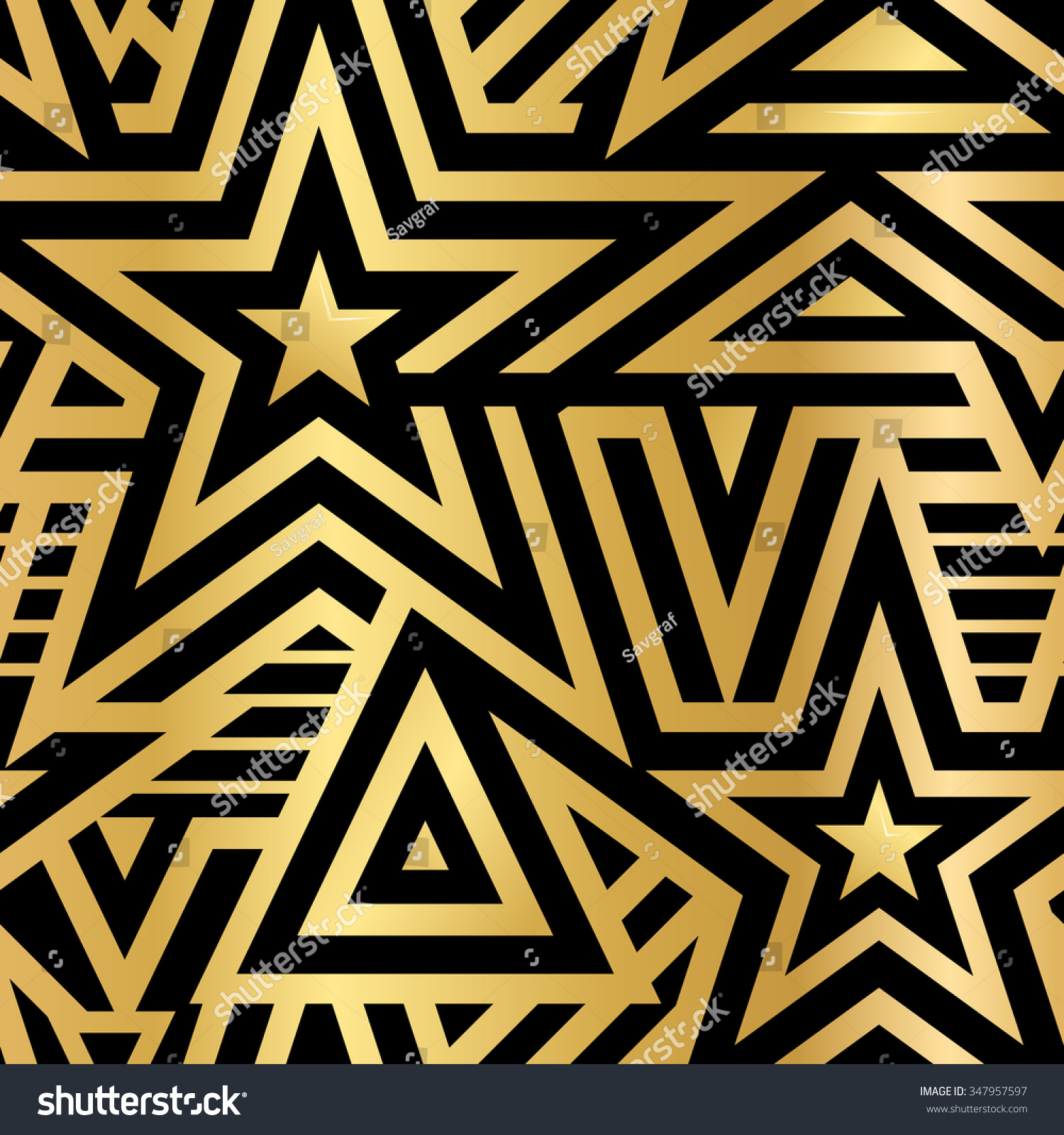 Modern Seamless Stars Background Gold White: vector de stock (libre de ...