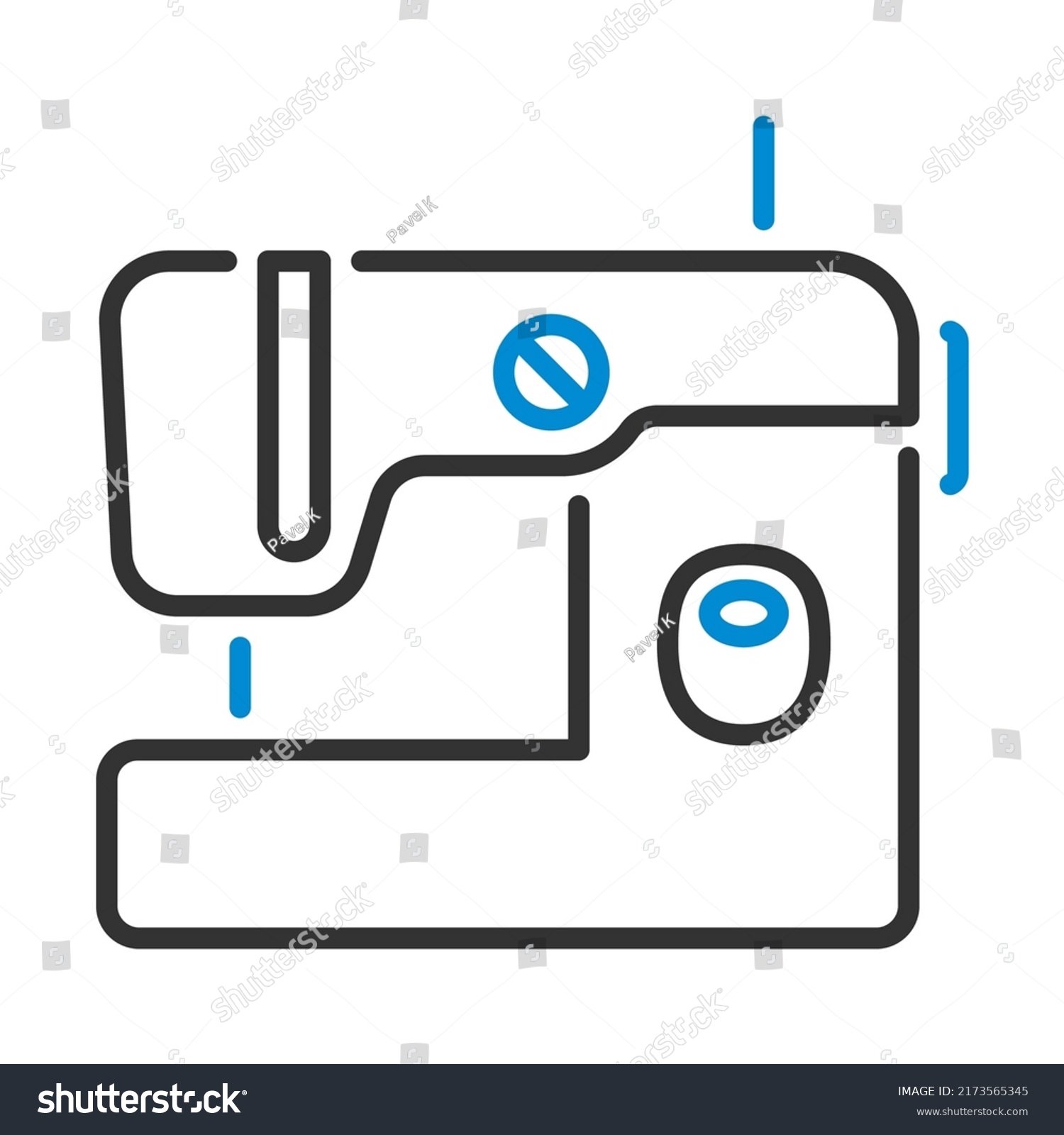 Modern Sewing Machine Icon Editable Bold Stock Vector Royalty Free