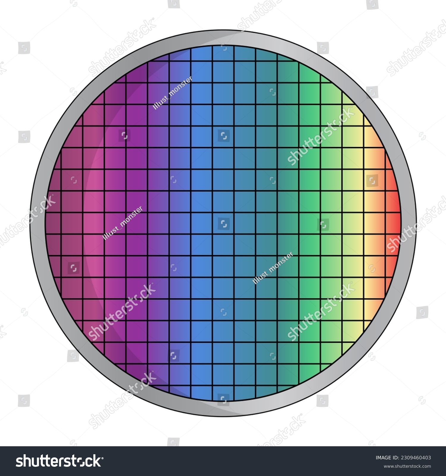 SVG of Modern silicon wafer icon. Semiconductor manufacturing material. Vector. svg