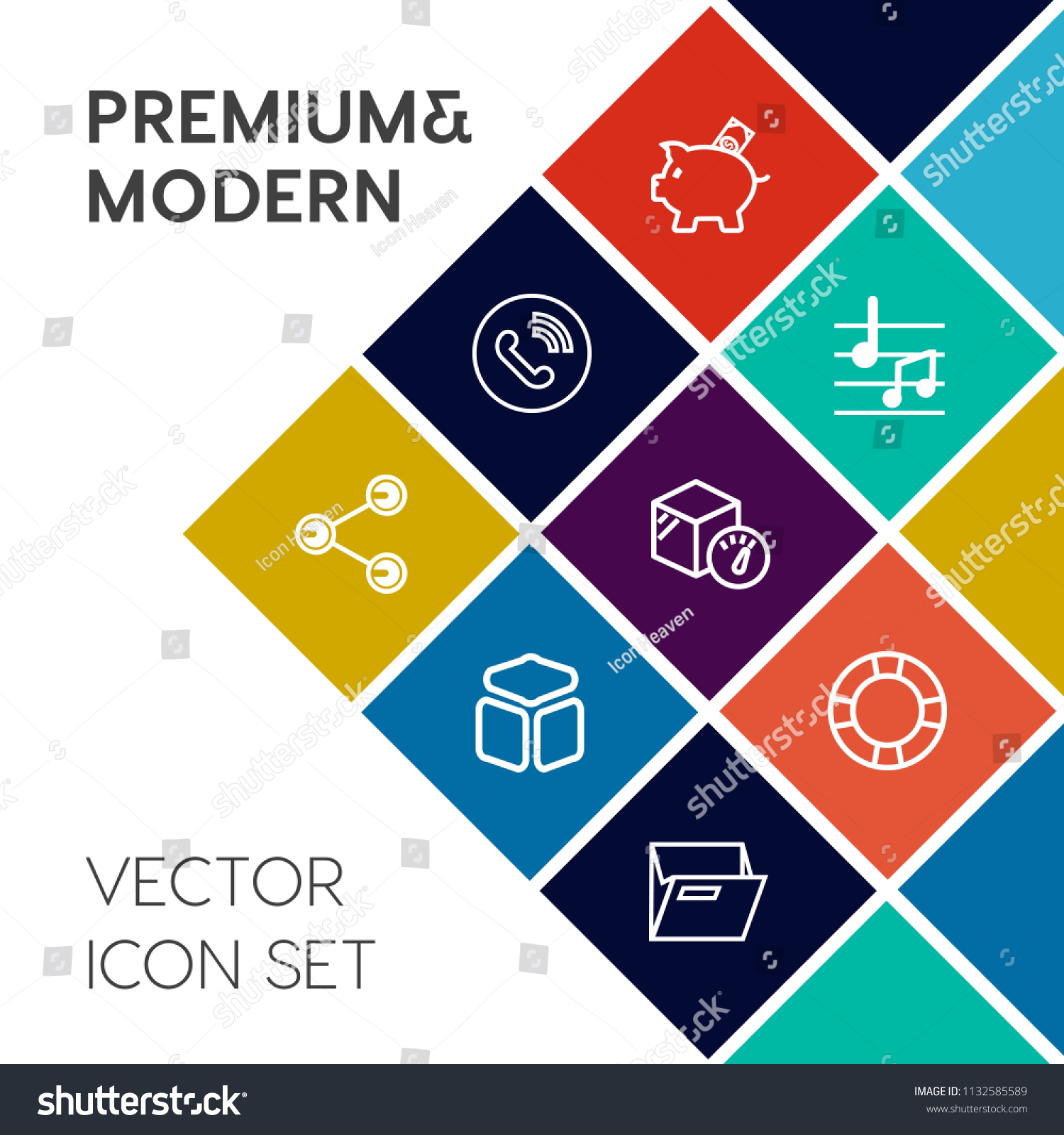 Modern Simple Vector Icon Set On Stock Vector Royalty Free