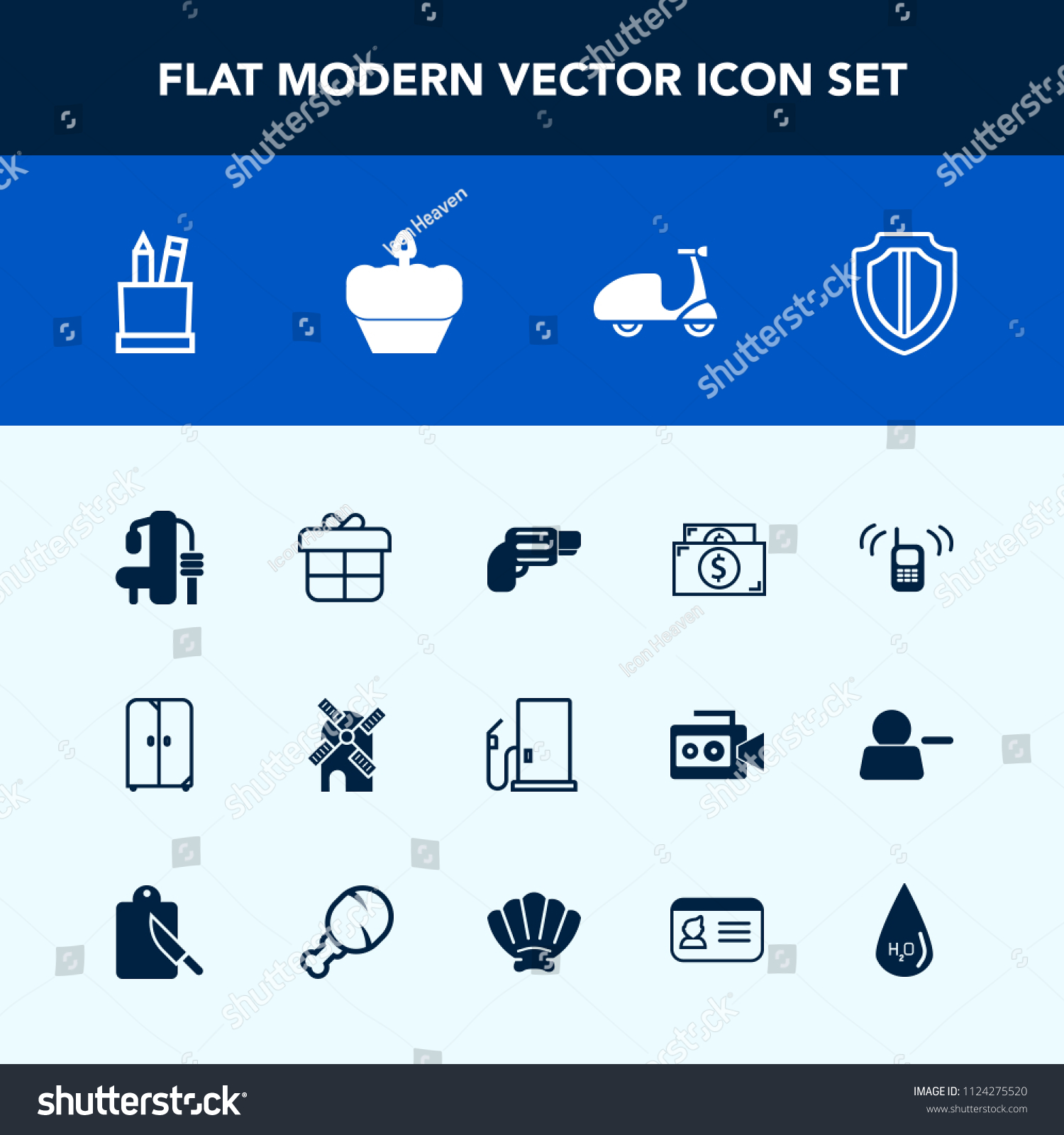 Modern Simple Vector Icon Set Gun Stock Vector Royalty Free