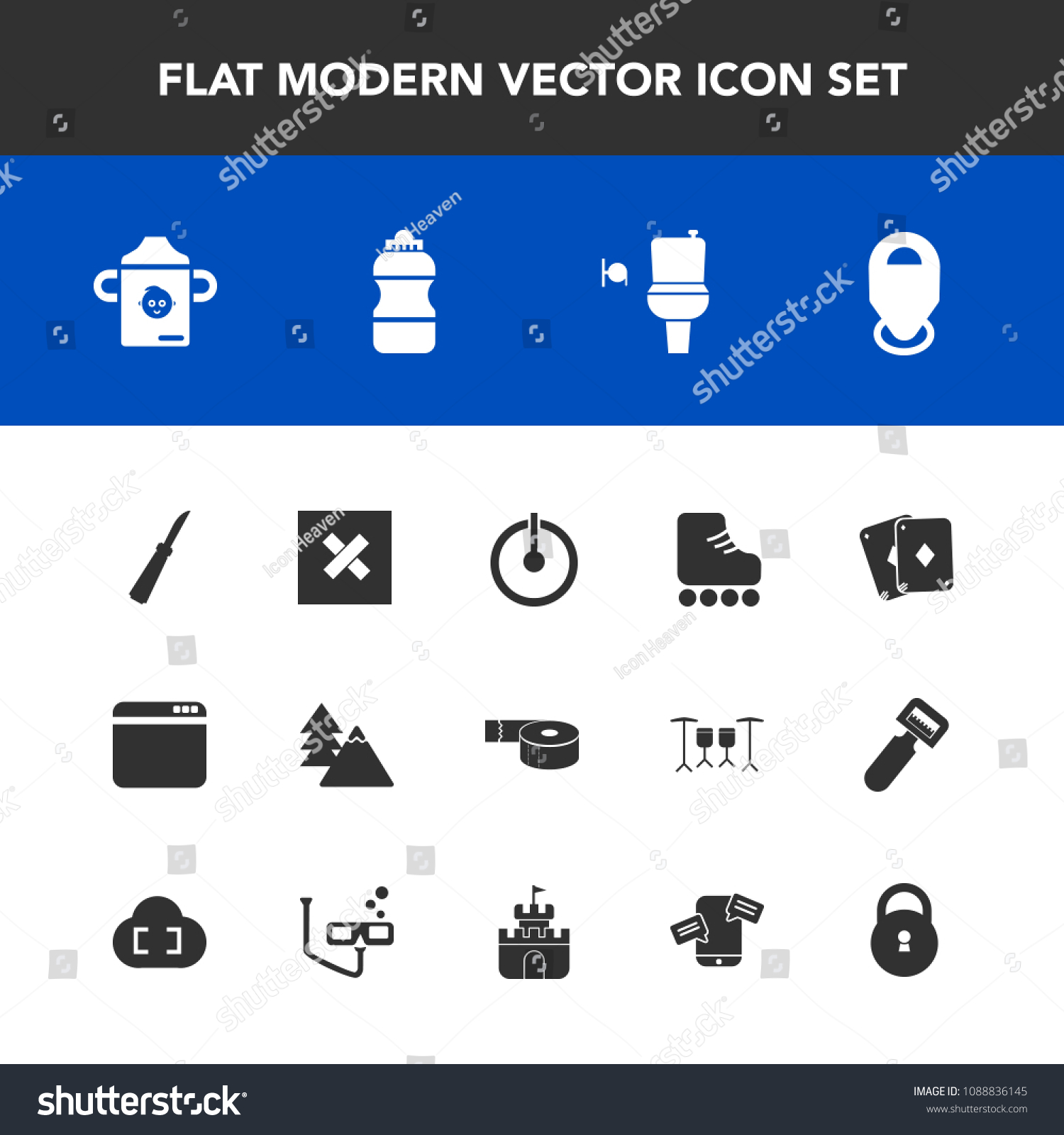 Modern Simple Vector Icon Set Kitchen Stock Vector Royalty Free