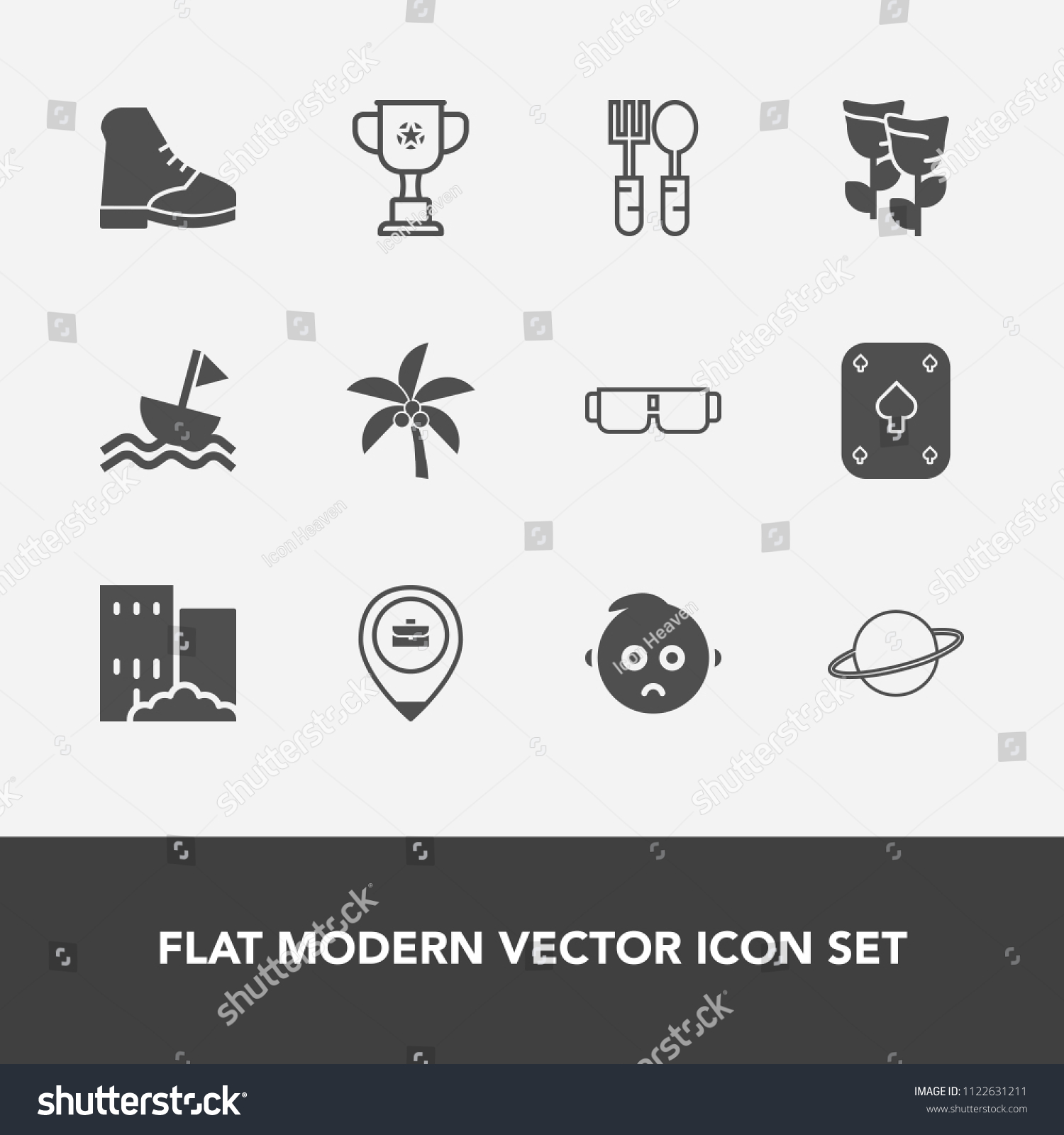 Modern Simple Vector Icon Set Space Stock Vector Royalty Free 1122631211