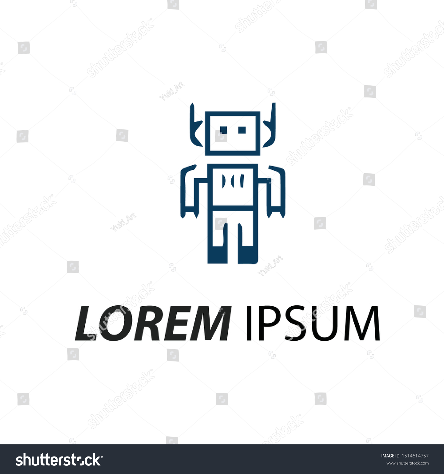 Modern Smart Robot Logo Vector Illustrationicon Stock Vector (Royalty ...