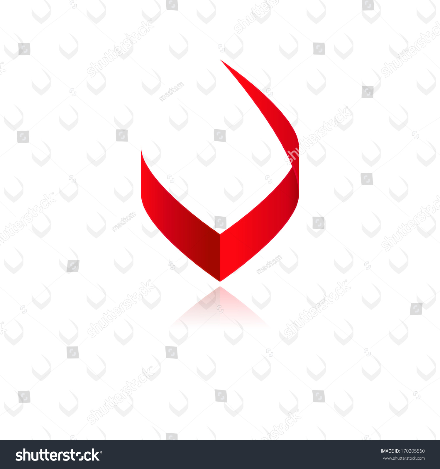 Modern Stylish Red Letter V Graphic Element / Red Victory Icon ...