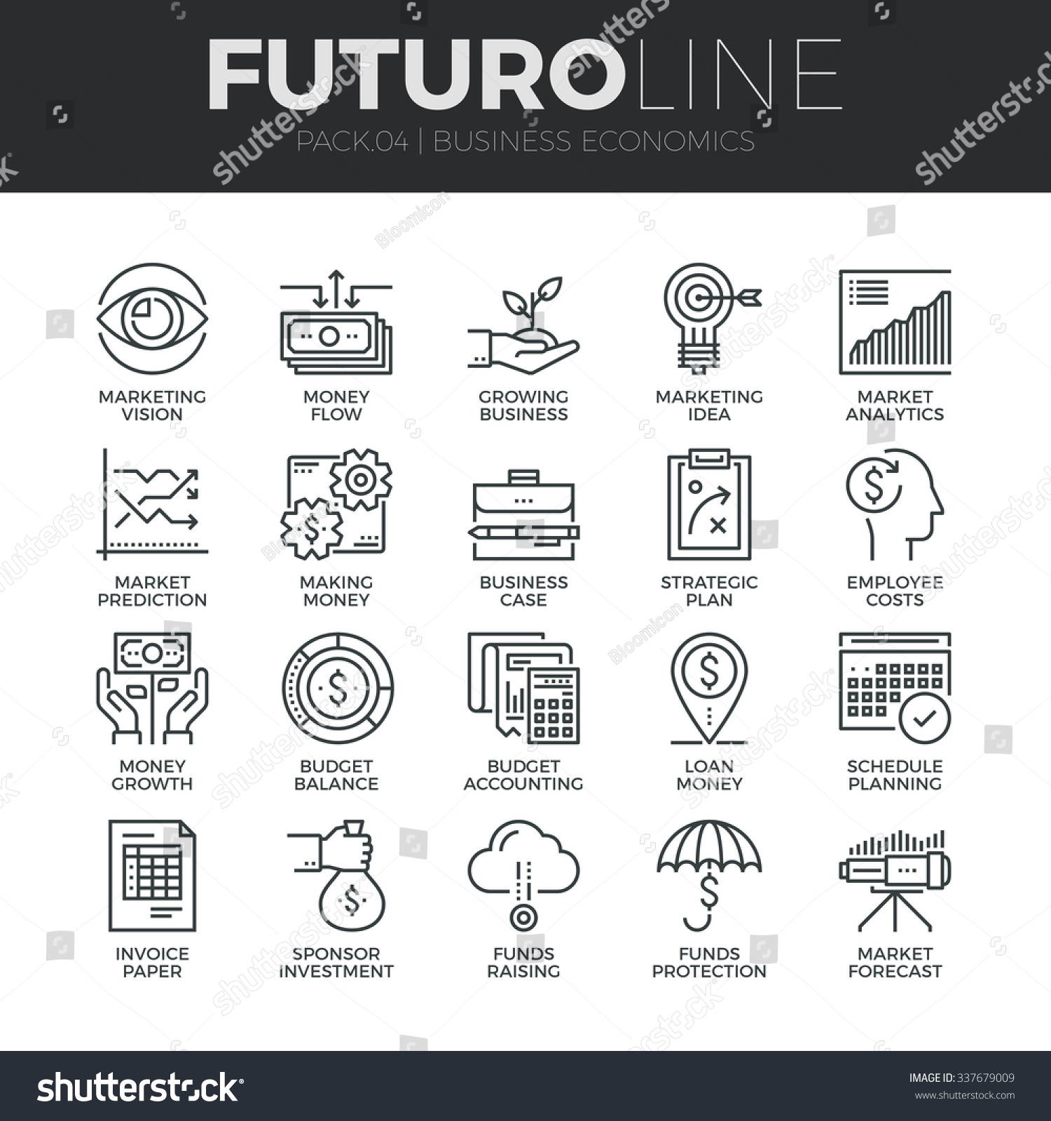 SVG of Modern thin line icons set of business economic development, financial growth. Premium quality outline symbol collection. Simple mono linear pictogram pack. Stroke vector logo concept for web graphics svg