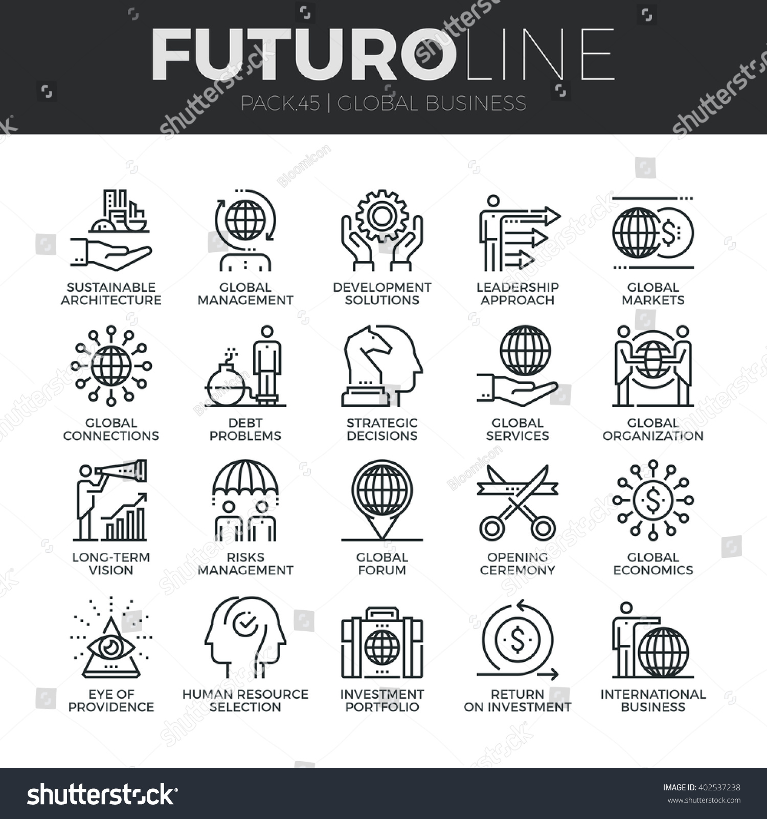SVG of Modern thin line icons set of global business services and worldwide operations. Premium quality outline symbol collection Simple mono linear pictogram pack Stroke vector logo concept for web graphics svg