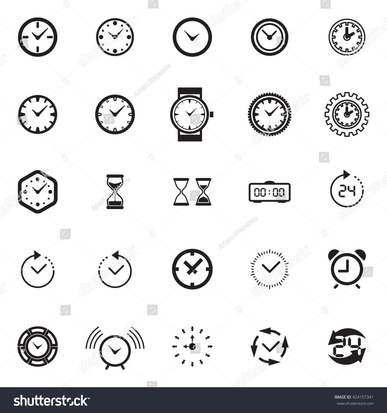 Modern Time Icon Collection Watch Icon Stock Vector 424157341 ...