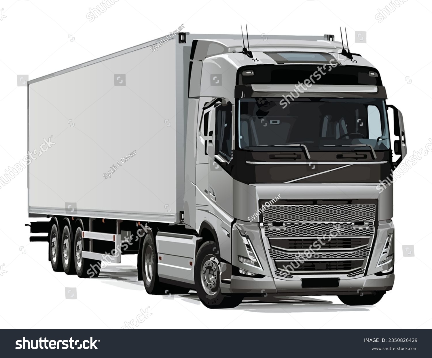 SVG of modern truck art 3d render realistic new design box sell car big poster banner logo sign icon symbol identity white road work man driver front side view vector template white isolated background svg