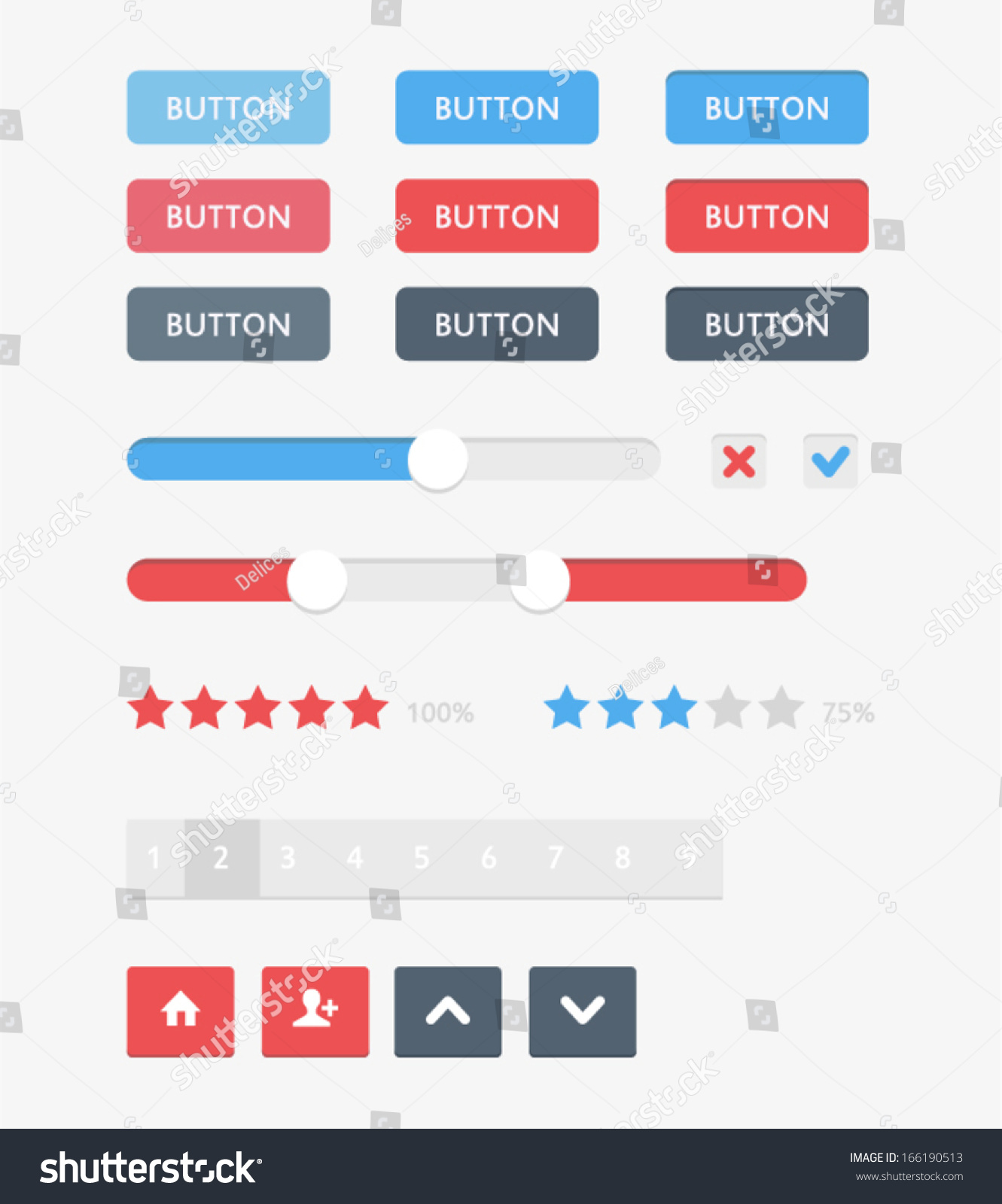 Modern Ui Flat Design Vector Buttons Stock Vector Royalty Free