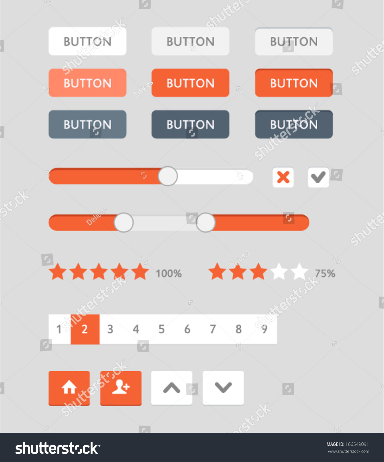 Modern Ui Flat Design Vector Buttons Stock Vector Royalty Free