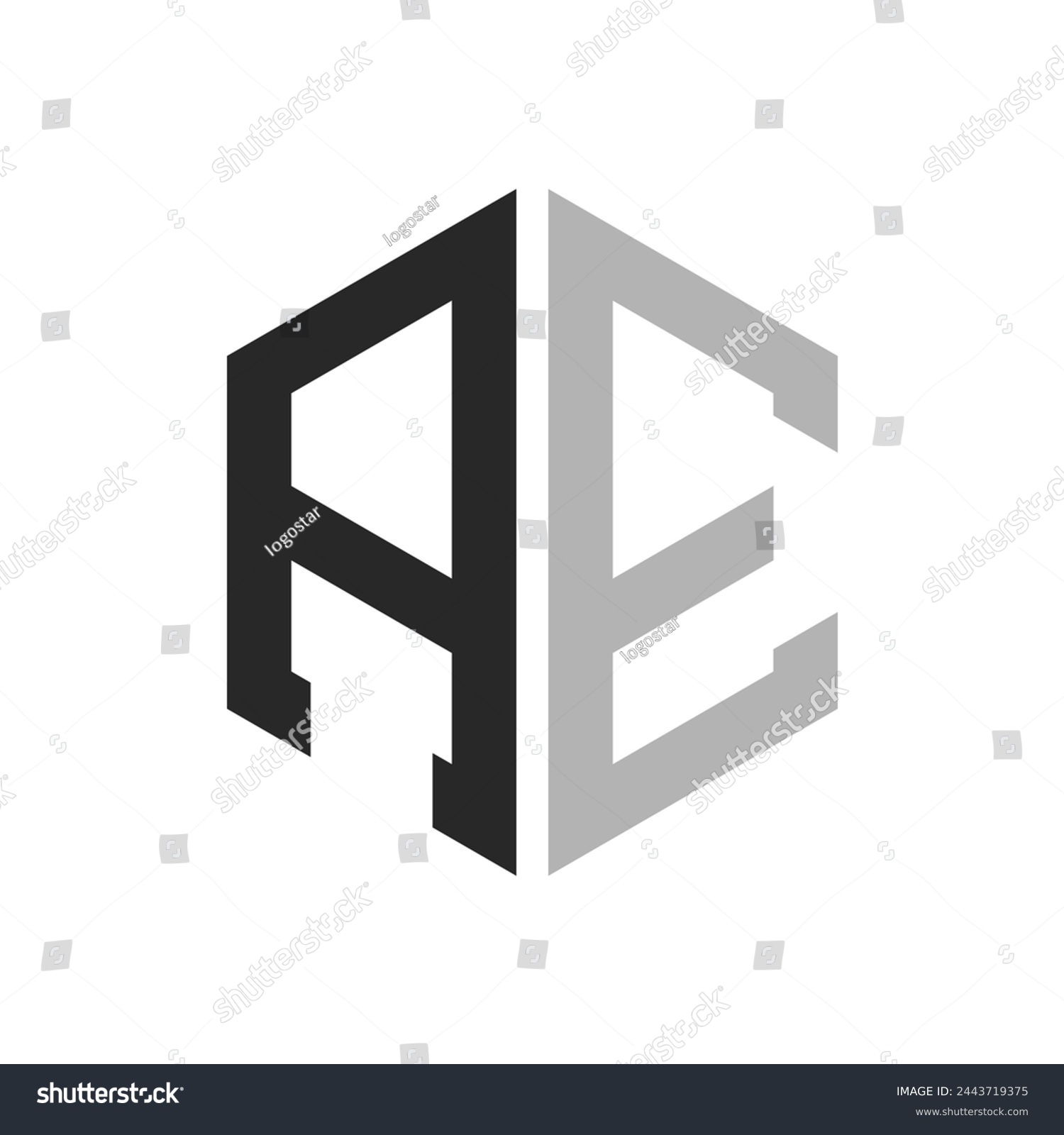 SVG of Modern Unique Hexagon Letter AE Logo Design Template. Elegant initial AE Letter Logo Concept svg