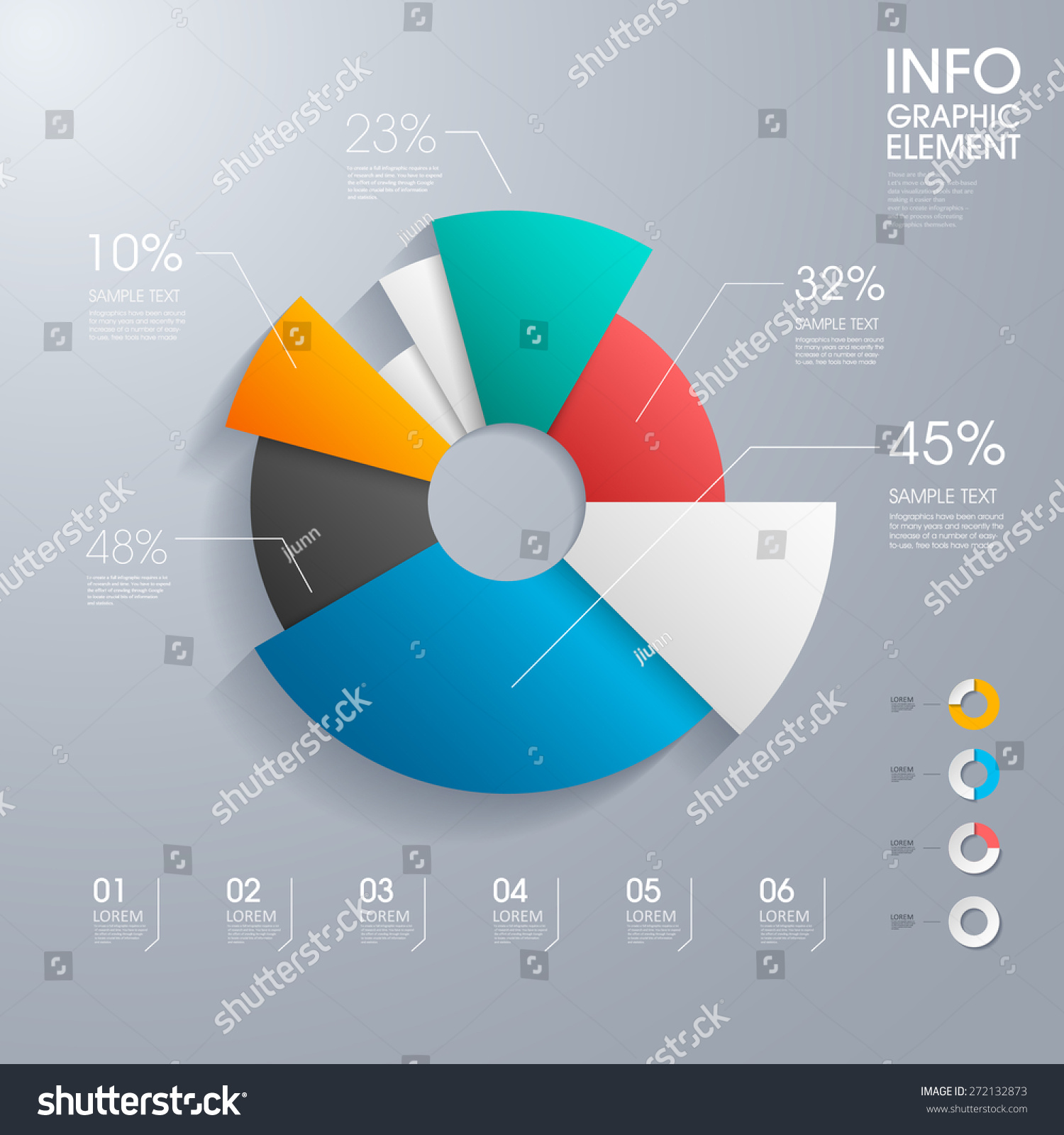 Modern Vector Abstract Pie Chart Infographic Elements.Can Be Used For ...