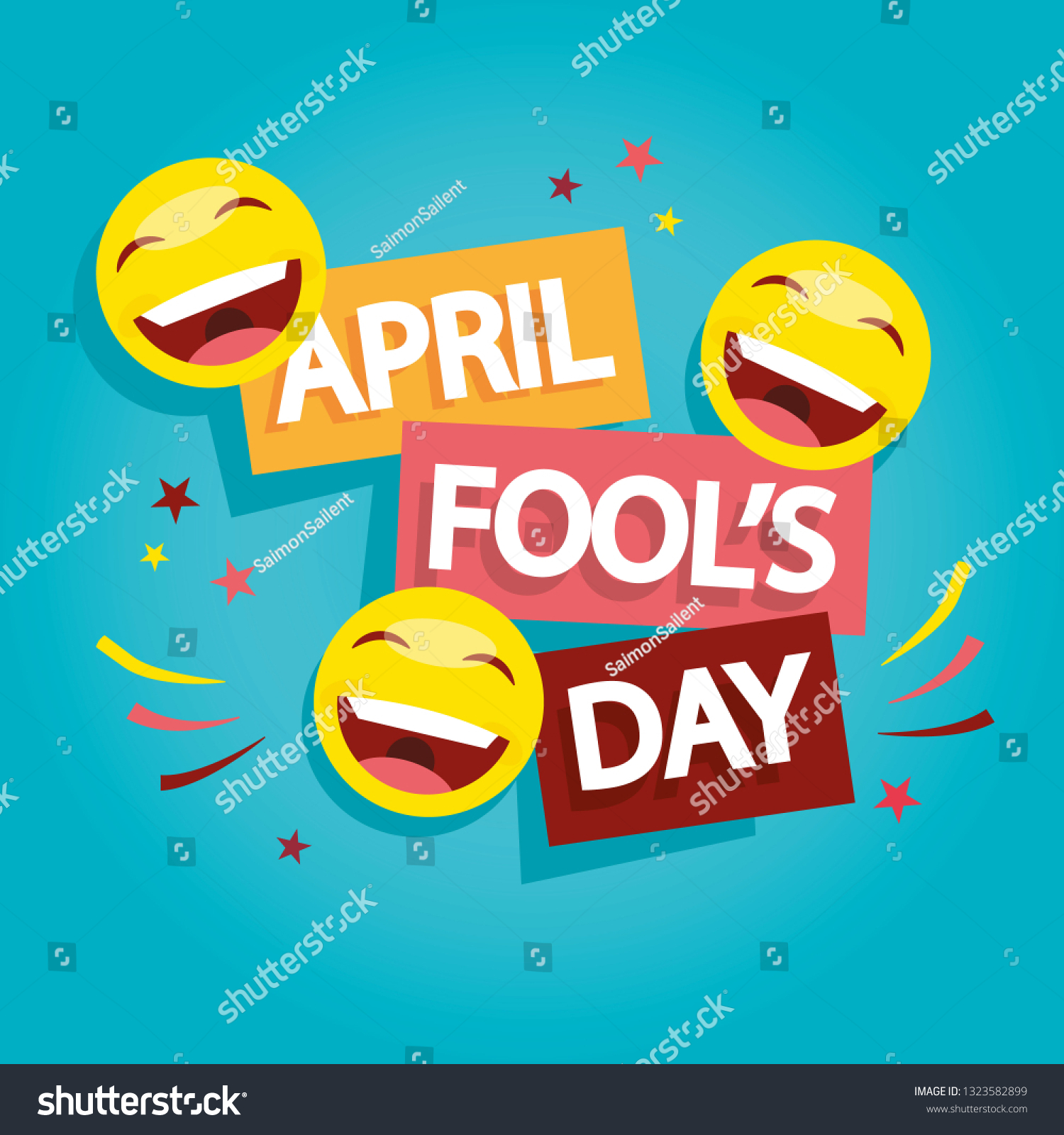 Modern vector illustration of Fool's Day. 1 april Day illustration.