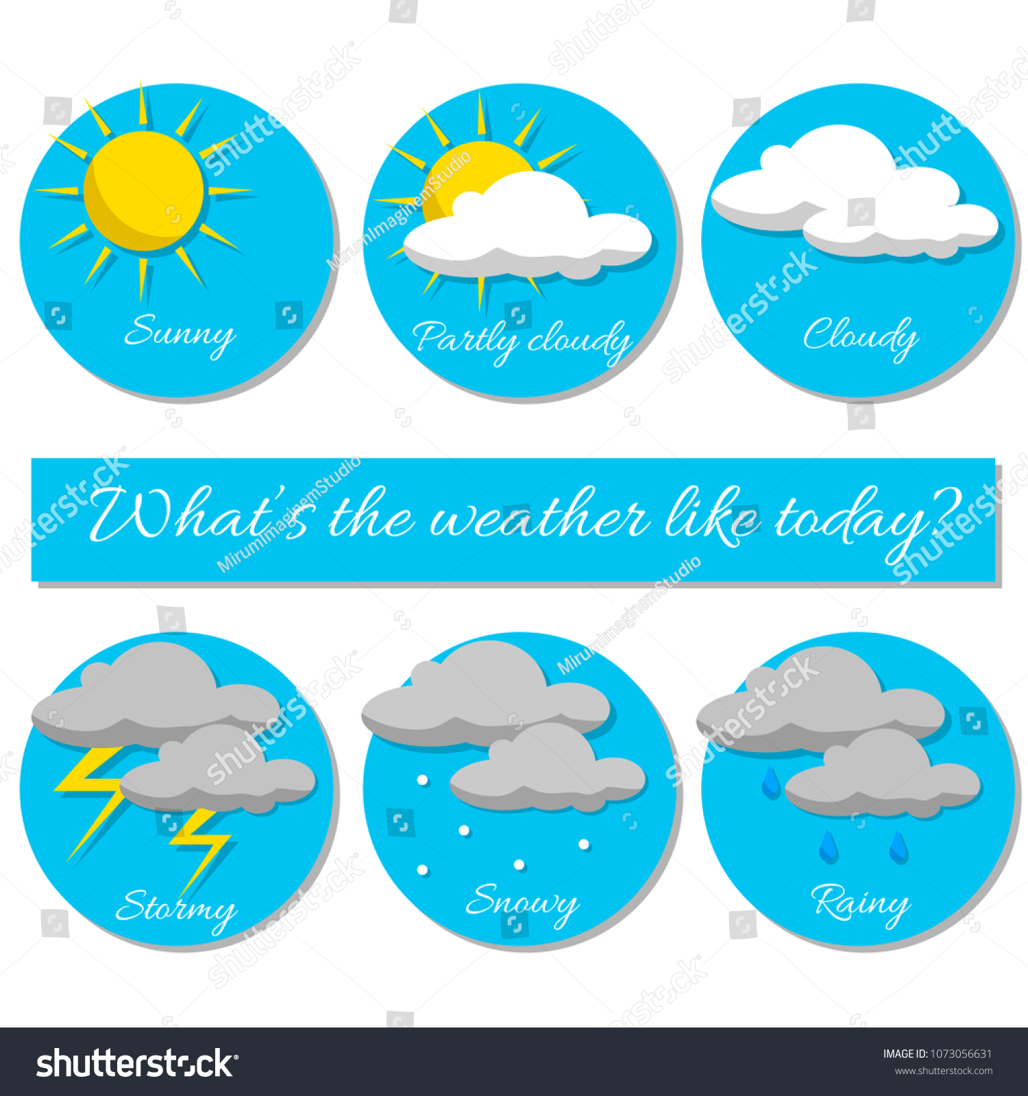 Modern Weather Icons Set Flat Vector Stock Vector Royalty Free