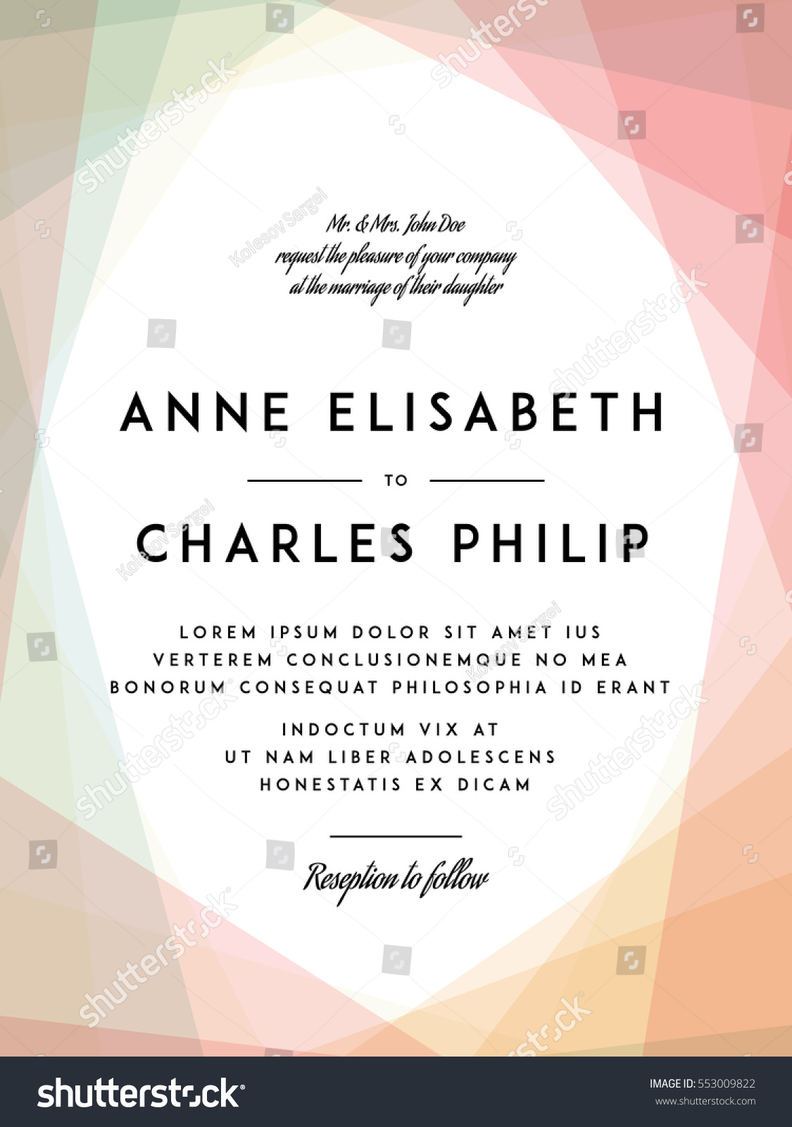 modern wedding invitation template modern design のベクター画像素材