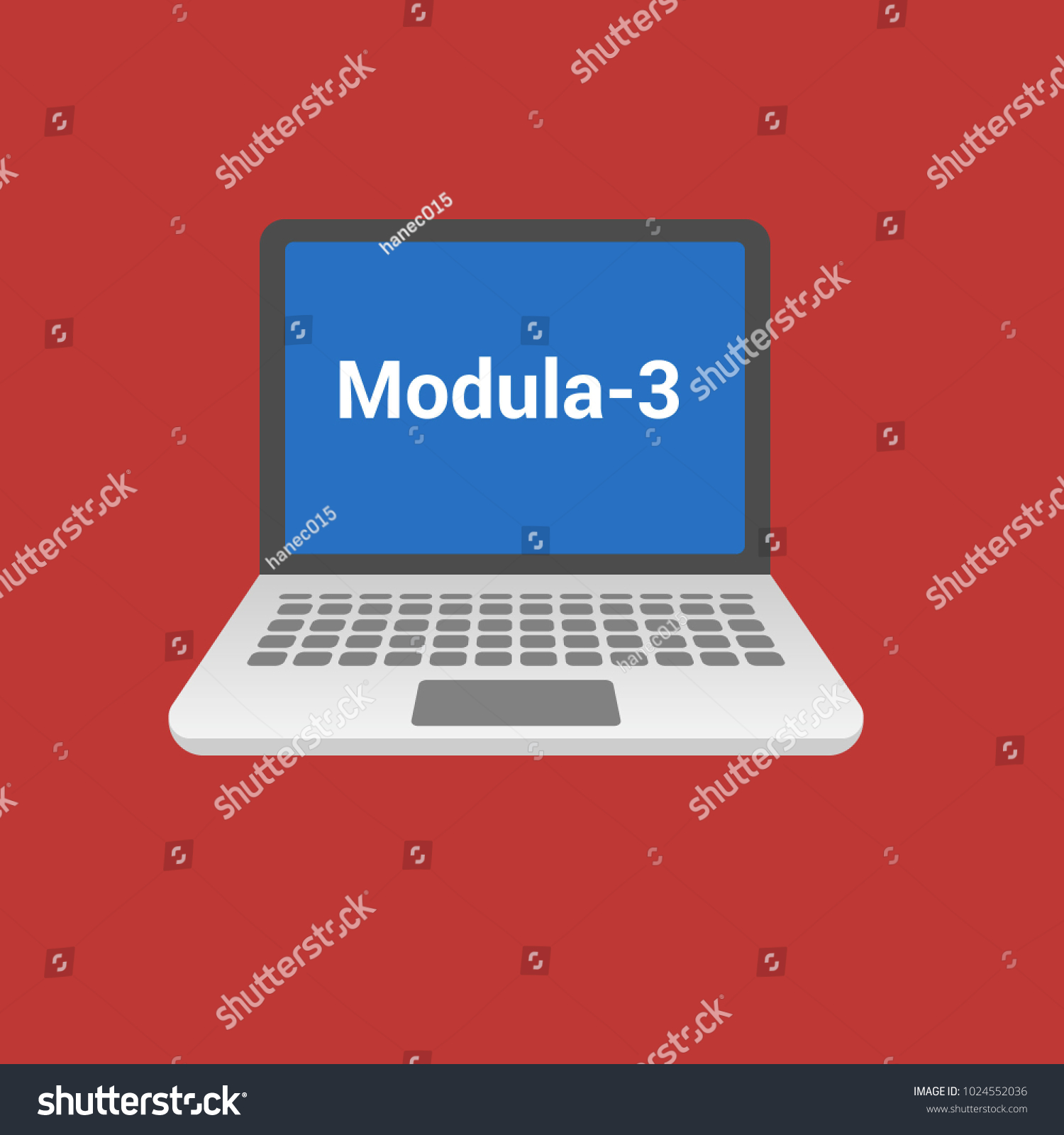 Modula3 Programming Language Laptop Flat Design: vector de stock (libre ...