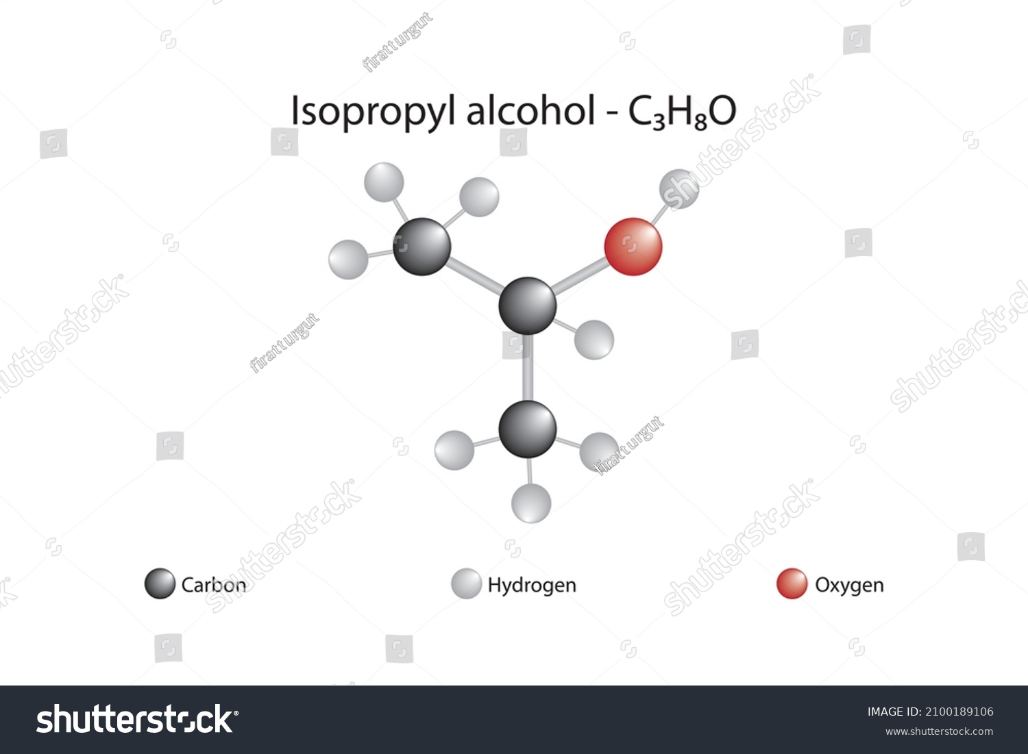 Molecular Formula Isopropyl Alcohol Isopropyl Alcohol Stock Vector Royalty Free 2100189106