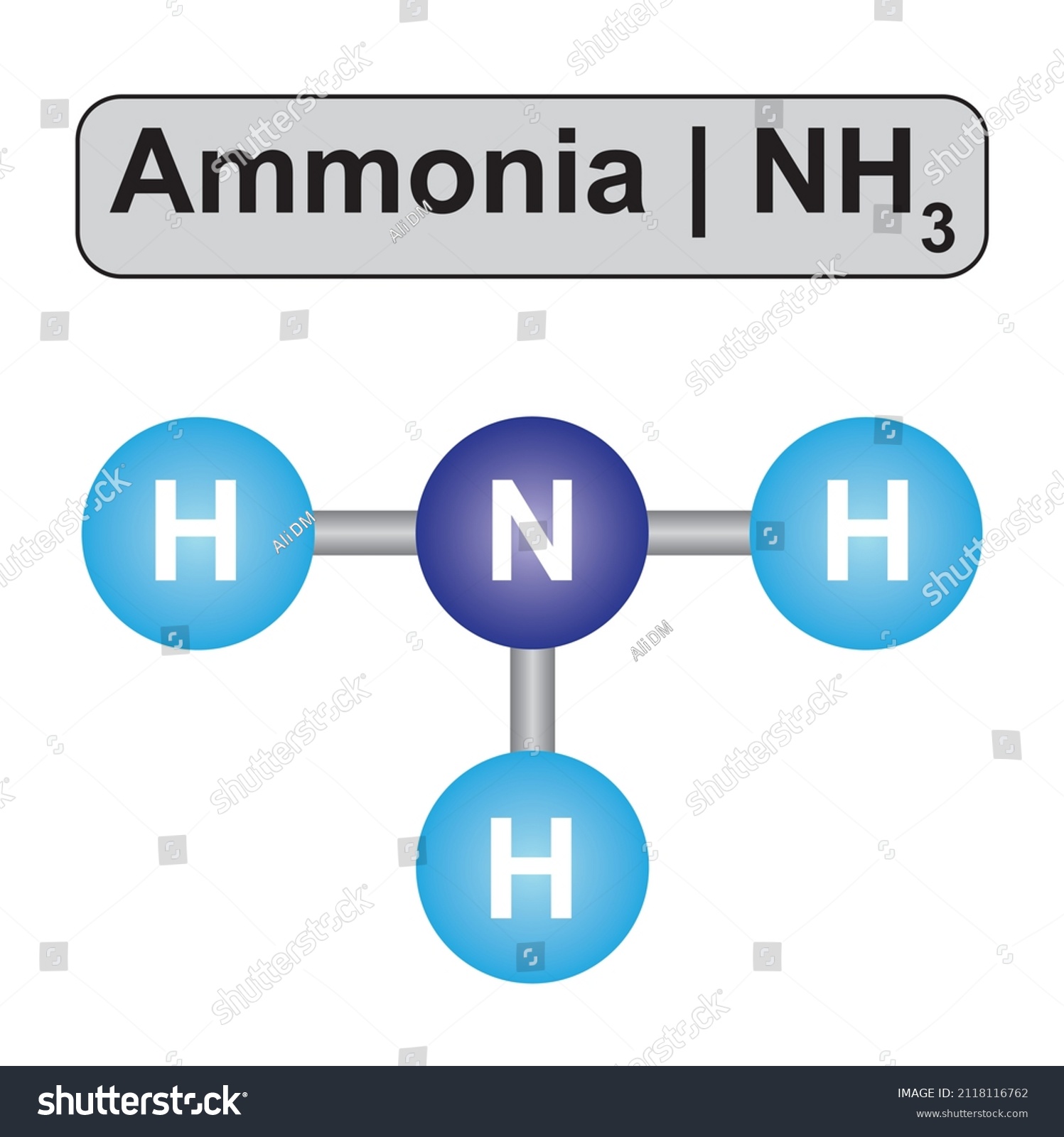 Molecular Model Ammonia Nh3 Molecule Vector Stock Vector (Royalty Free ...