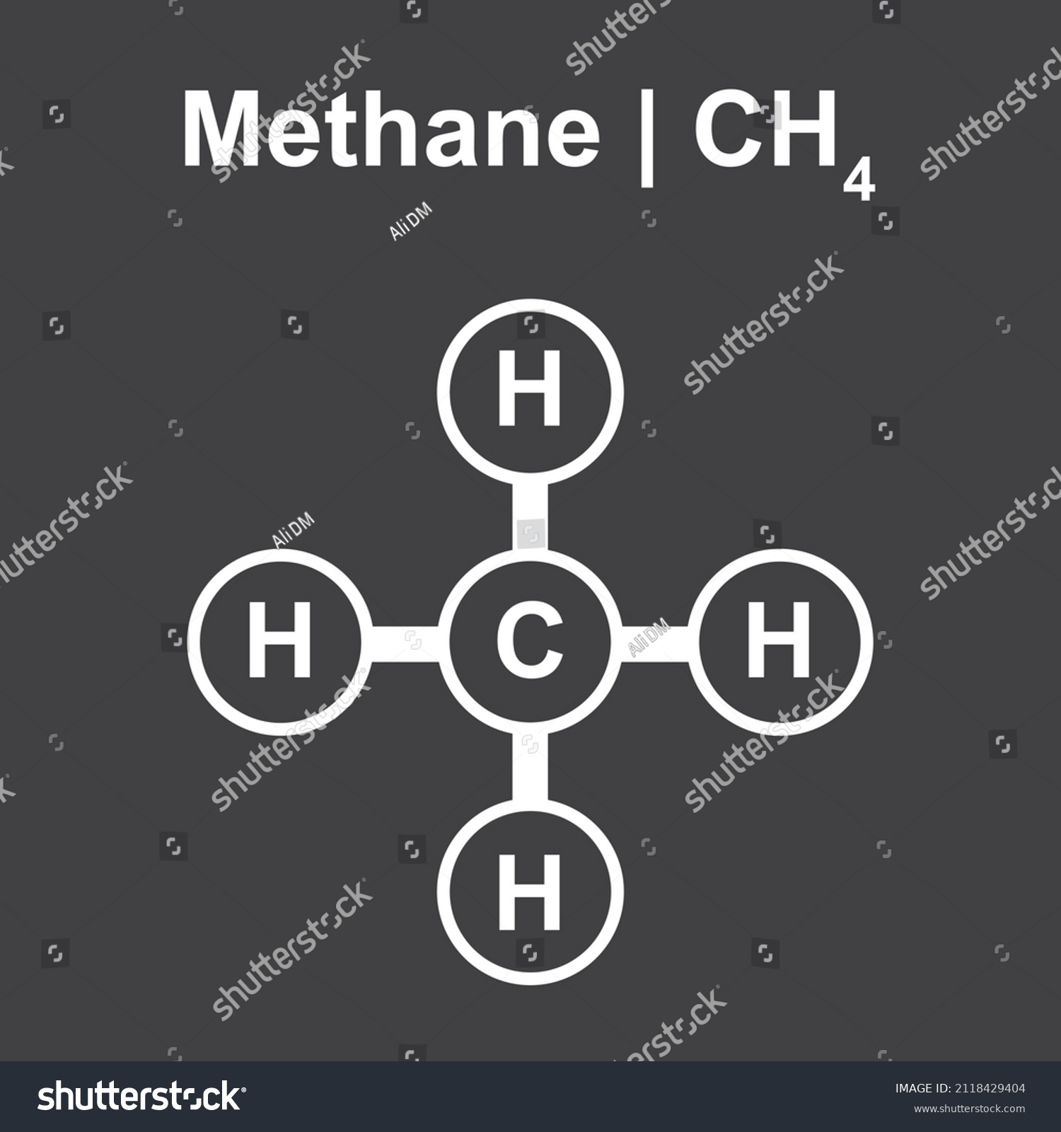 Molecular Model Methane Ch4 Molecule Vector Stock Vector Royalty Free