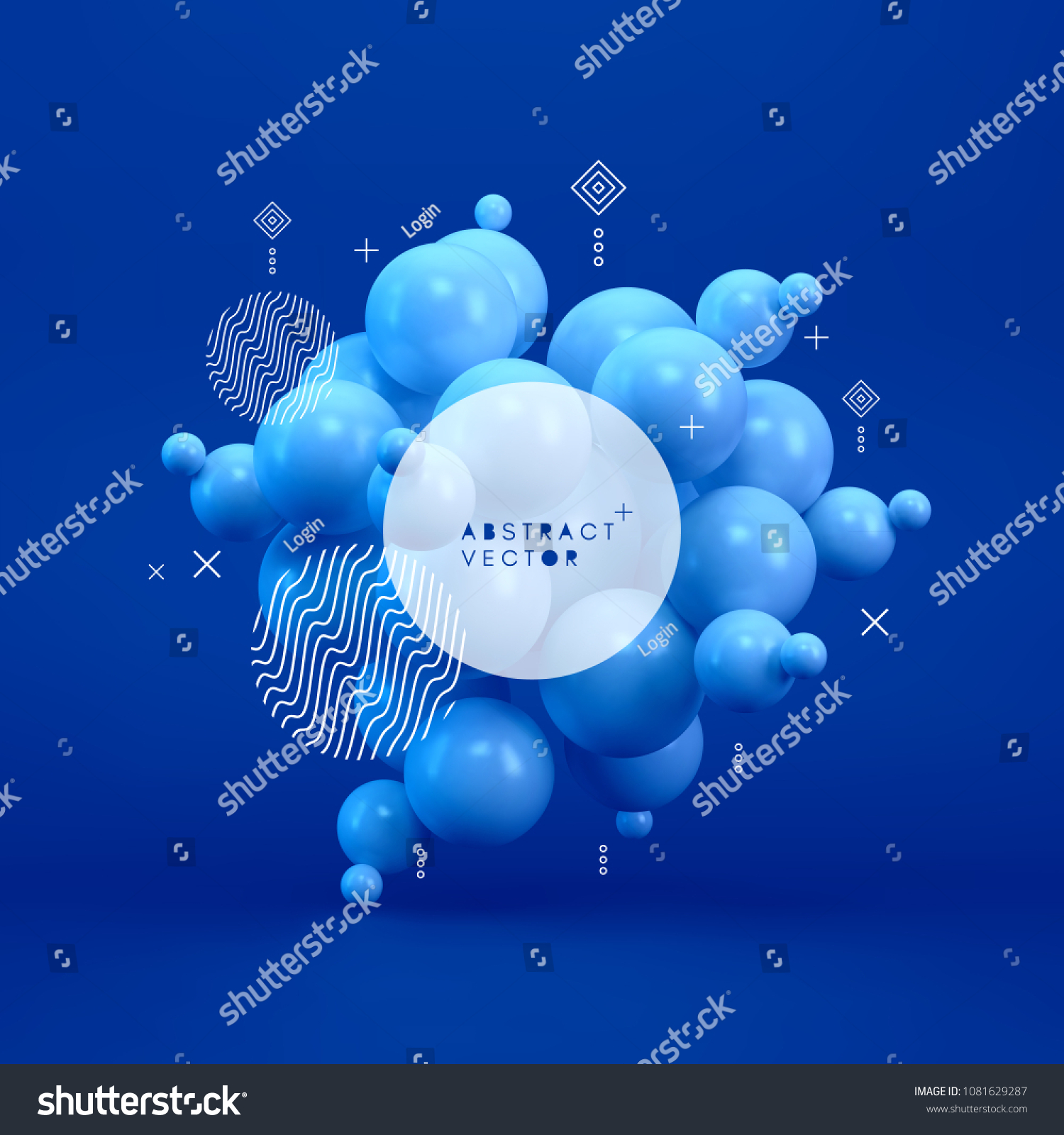 Molecule 3d Concept Illustration Vector Template Stock Vector Royalty Free 1081629287