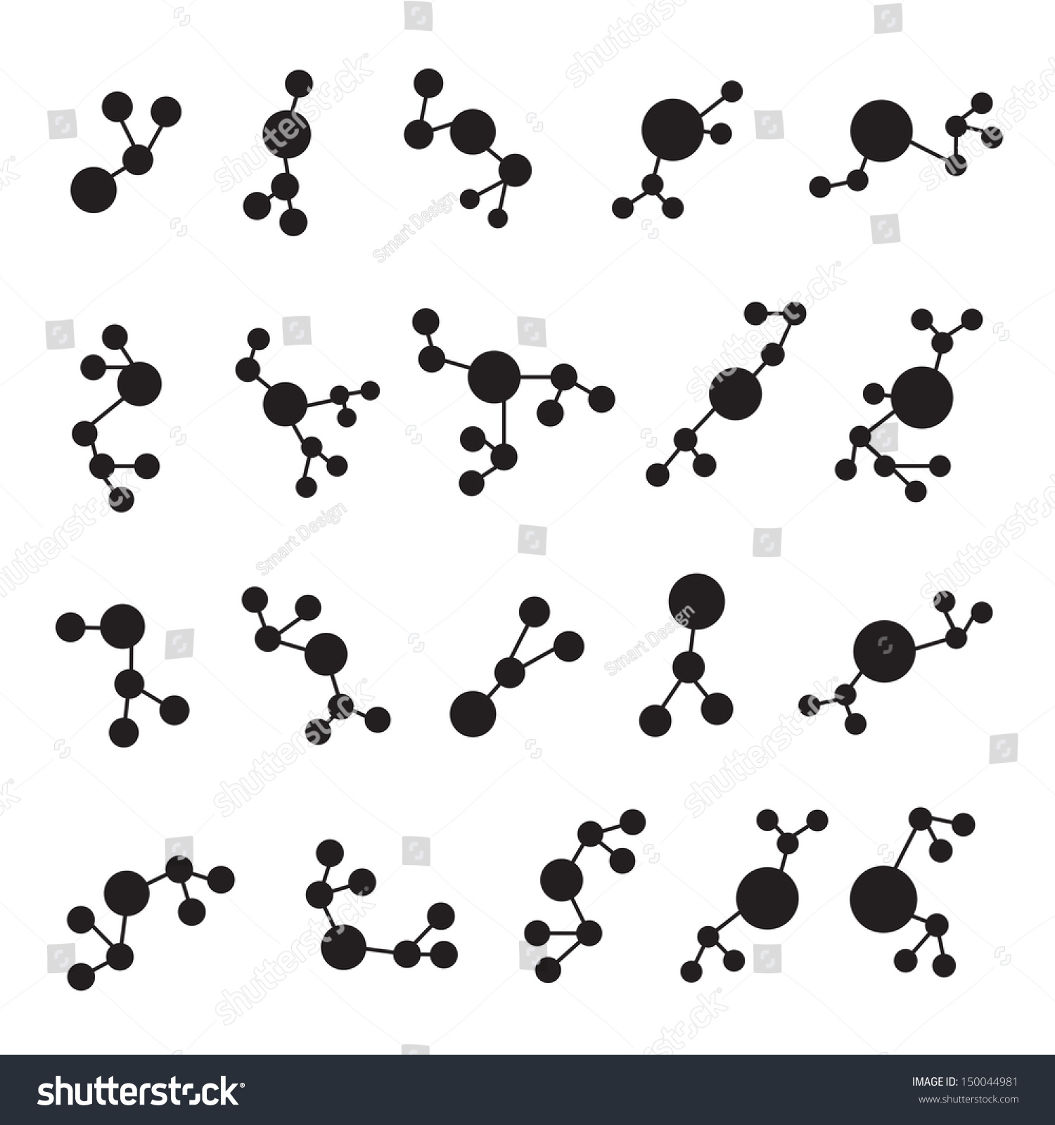 Molecule Icons Set - Isolated On White Background - Vector Illustration ...