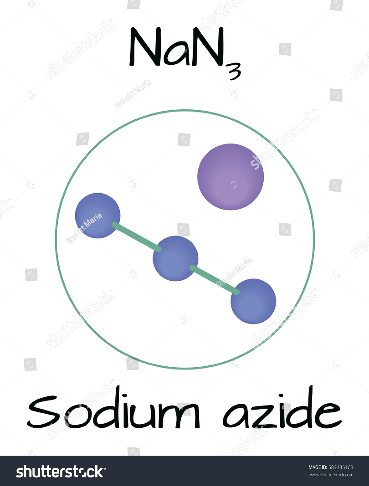 SVG of molecule Sodium azide NaN3 svg