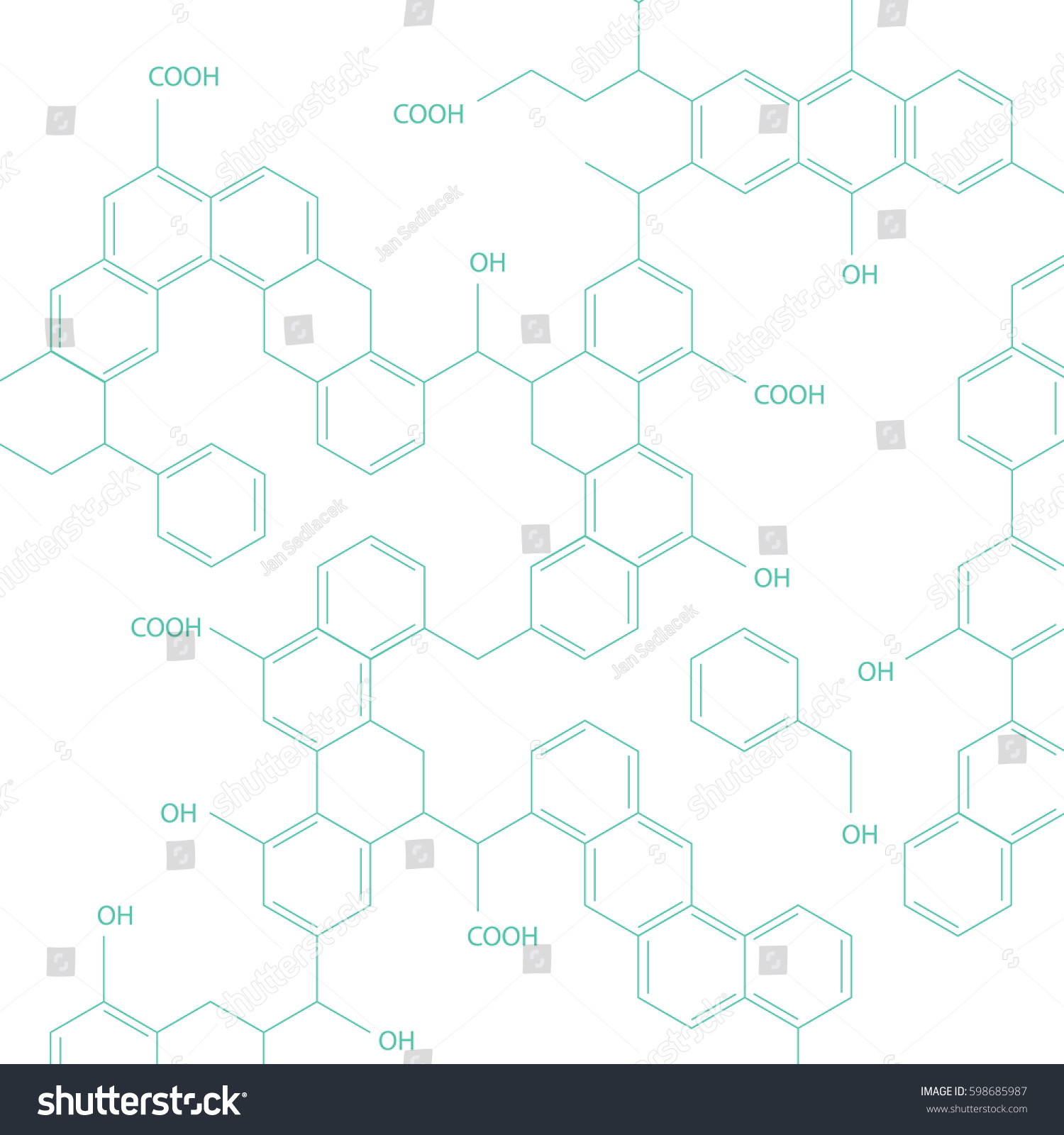 Molecules Forming Chemical Bonds Pattern Stock Vector 598685987