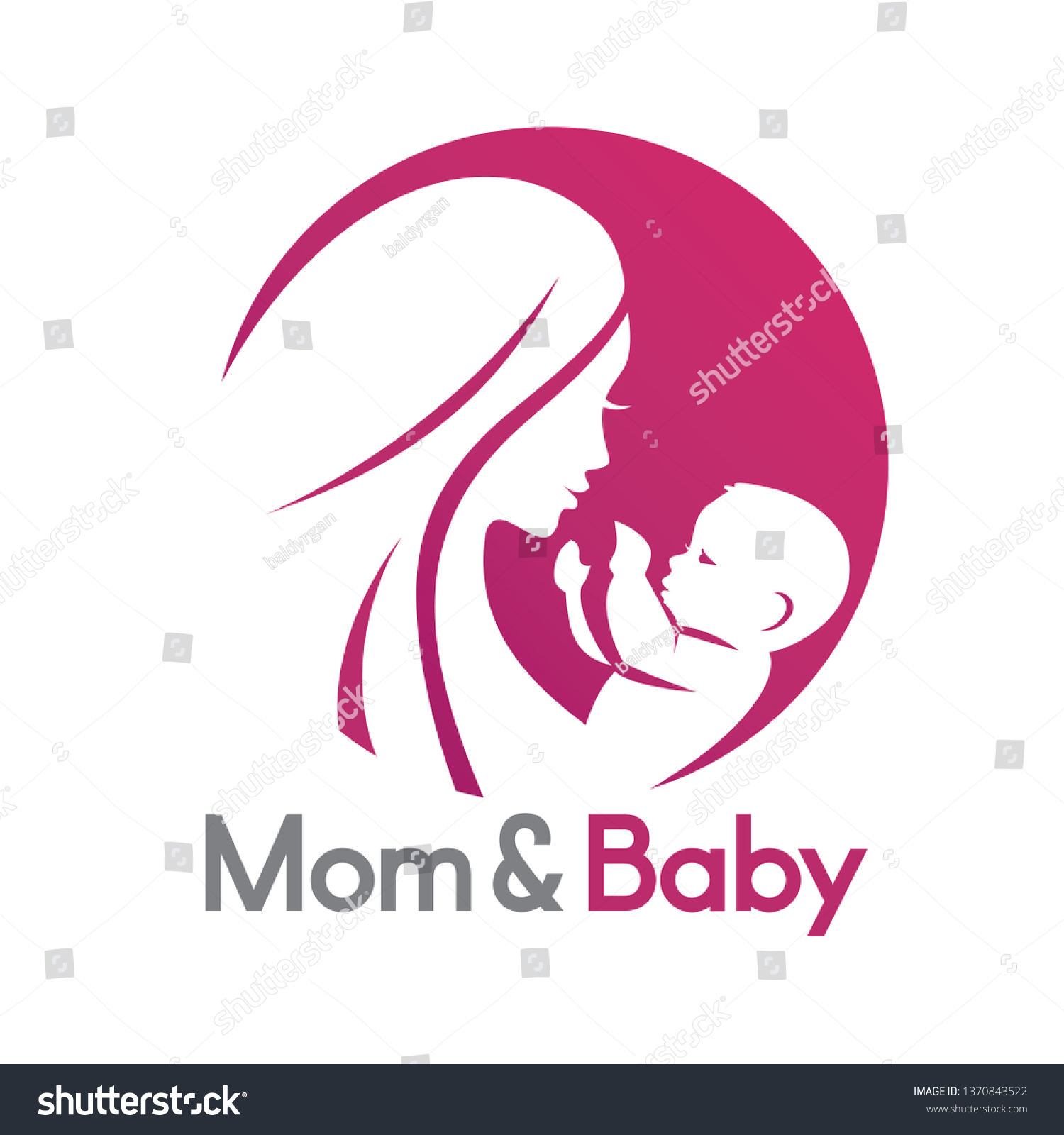 Mom Baby Stylized Symbol Logo Emblem Stock Vector (Royalty Free ...