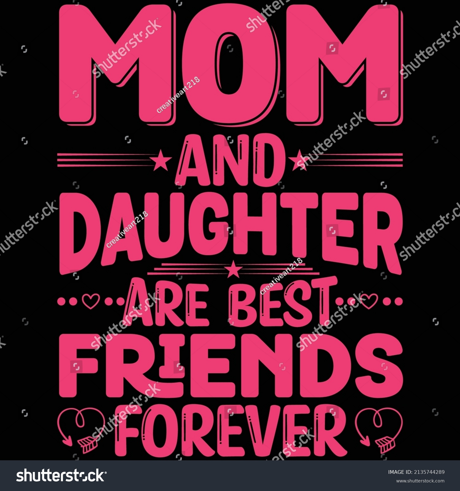 Mom Daughter Best Friend Forever Mothers Stock Vector (Royalty Free ...