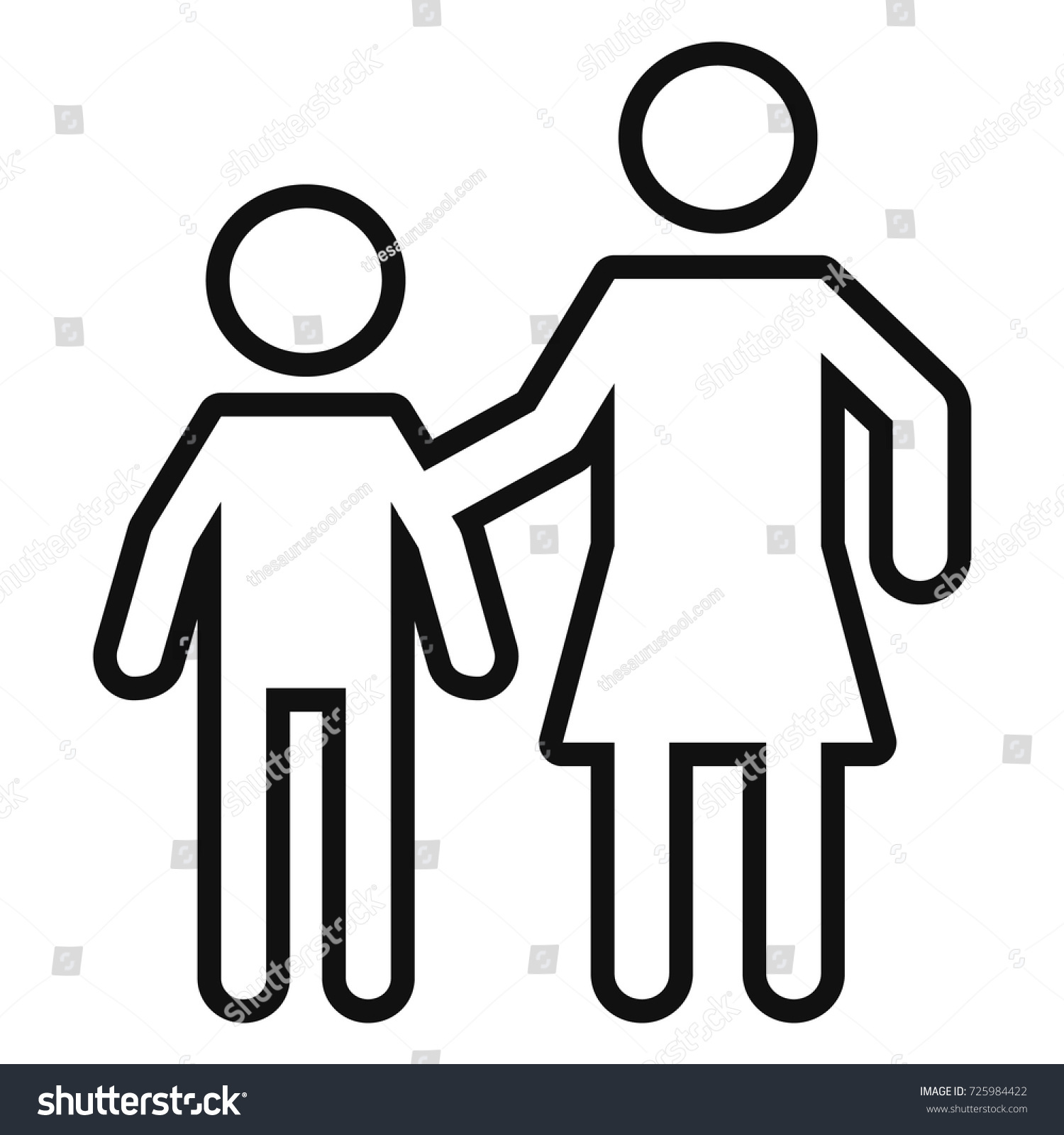 Mom Son Icon Precision Outline Design Stock Vector Royalty Free