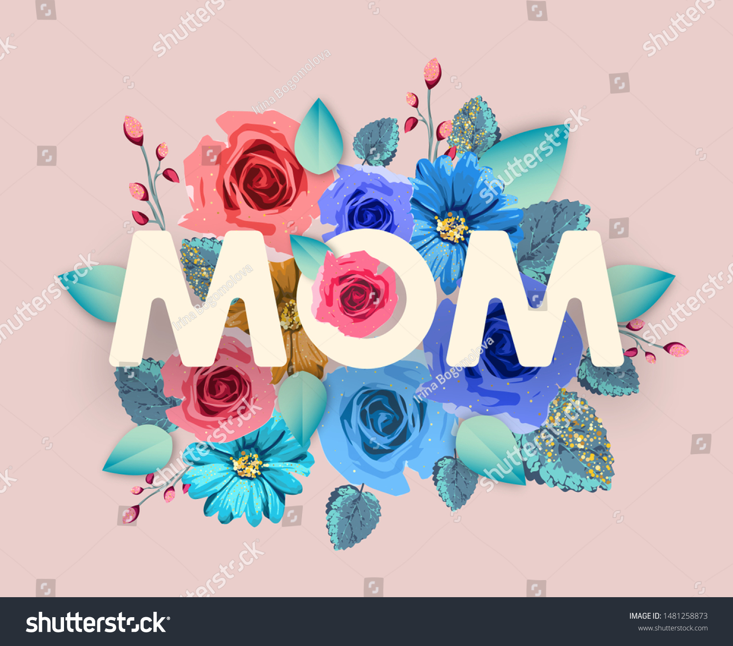 Mom Banner Happy Mothers Day Vector Stock Vector (Royalty Free) 1481258873