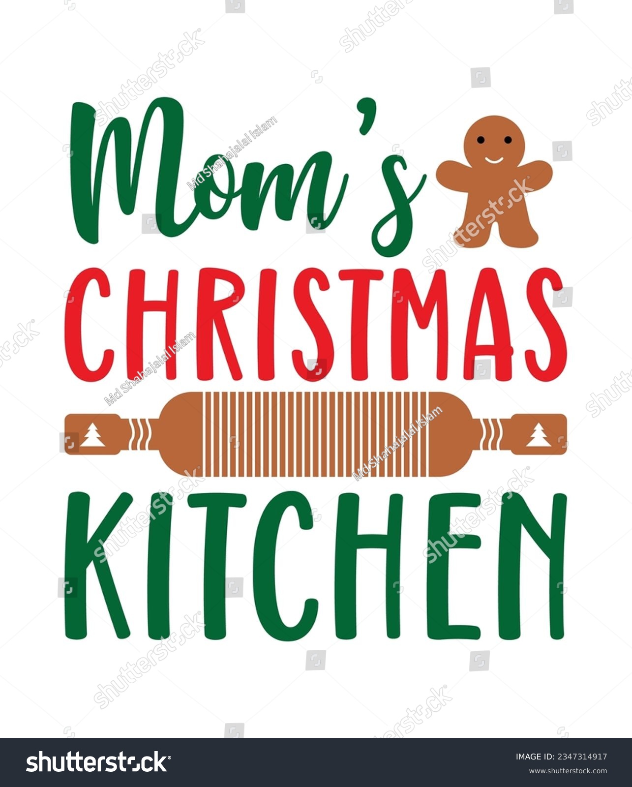 SVG of Mom is Christmas kitchen, Christmas SVG, Funny Christmas Quotes, Winter SVG, Merry Christmas, Santa SVG, typography, vintage, t shirts design, Holiday shirt svg